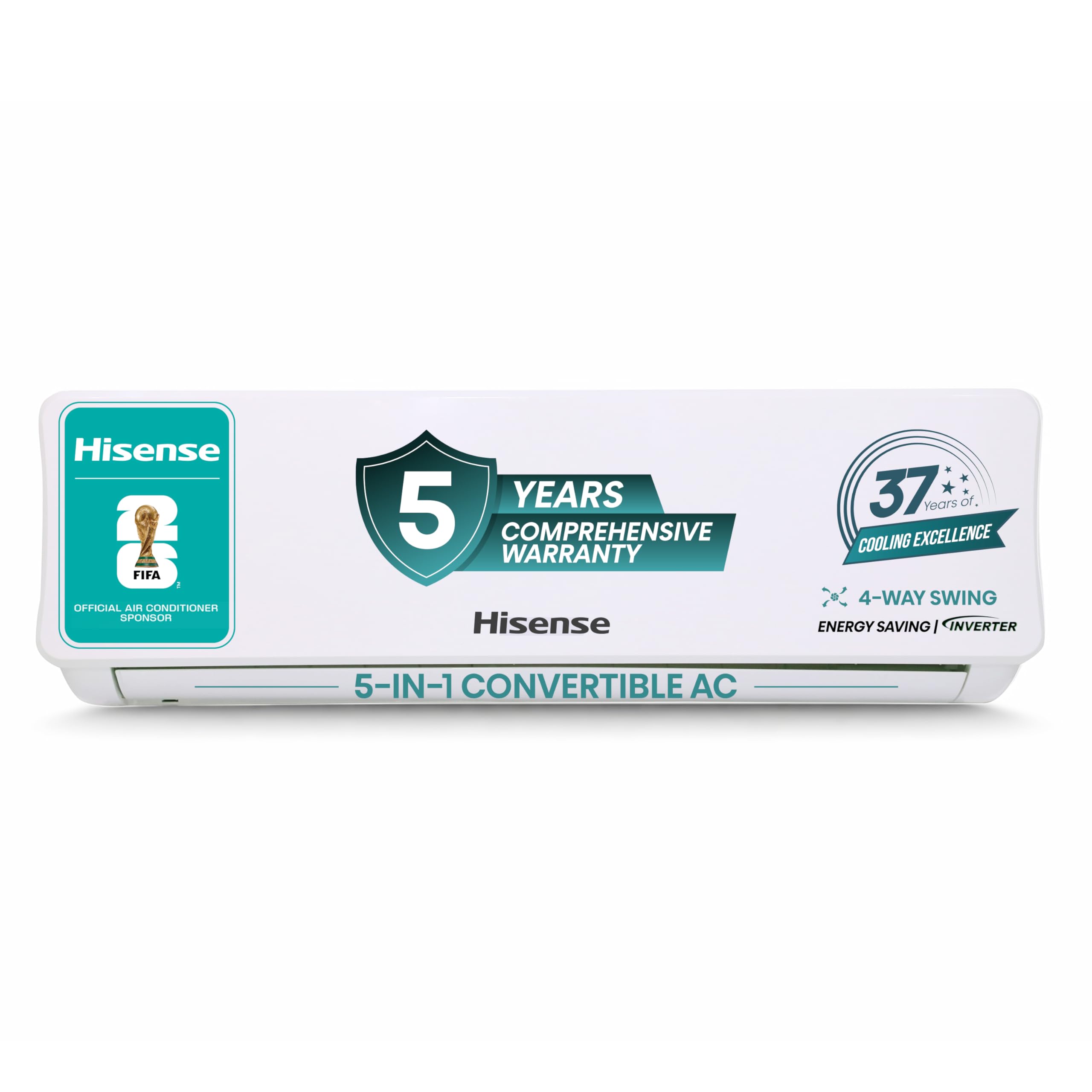 Hisense 1.0 Ton 3 Star Inverter Split Ac(Copper, 5In1 Convertible With Intelligent 4 Modes, 4 Way Swing, Anti Corrosion, Long 