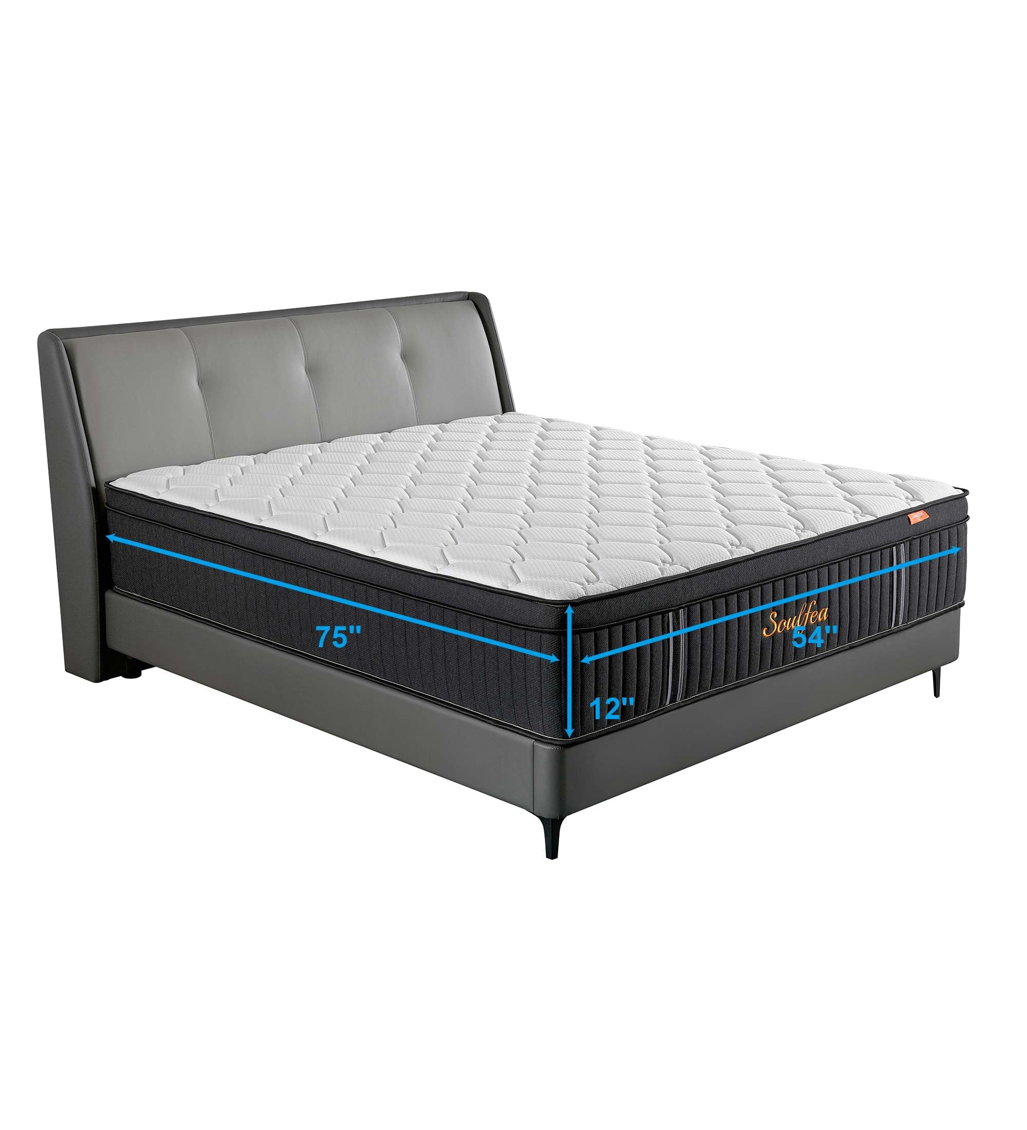 Soulfea Full Size Mattress,12 Inch Hybrid Full Mattress In A Box With Memory Foam & Individual Pocket Spring For Edge Support,Pr