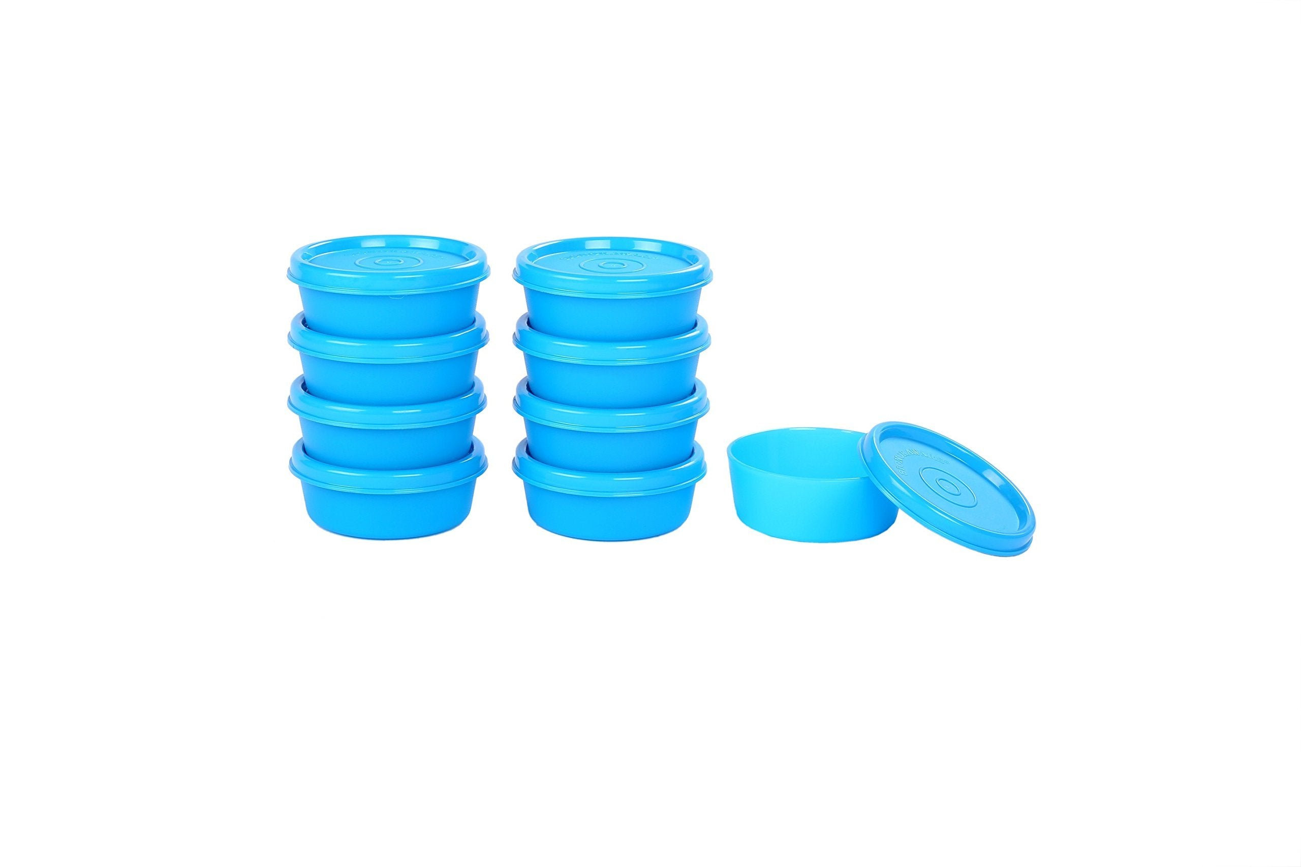 Signoraware Mini Mate Plastic Lunch Box Set, 70Ml, Set Of 9, Turkish Blue