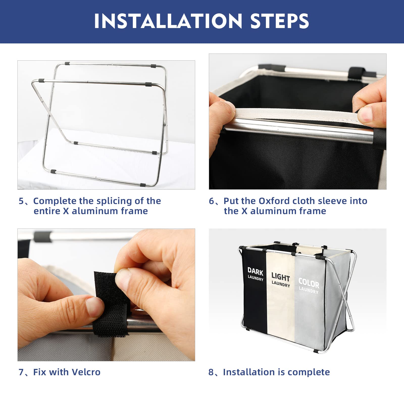 180L Large Laundry Basket, Freestanding Laundry Hamper, Collapsible Tall Clothes Hamper With Handles For Clothes Toys In The Dor