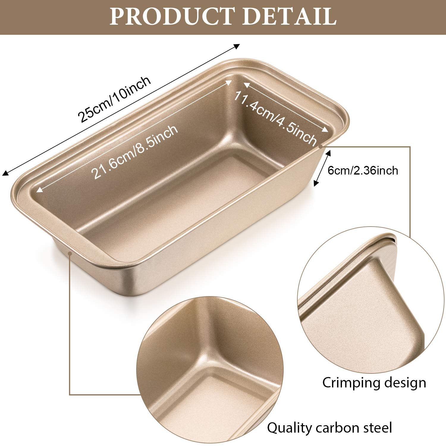 Patelai 4 Pieces Nonstick Bread Pan Loaf Pan 8.5 X 4.5 Inch Carbon Steel Kitchen Baking Tin Rectangle Bakeware For Home Baking B
