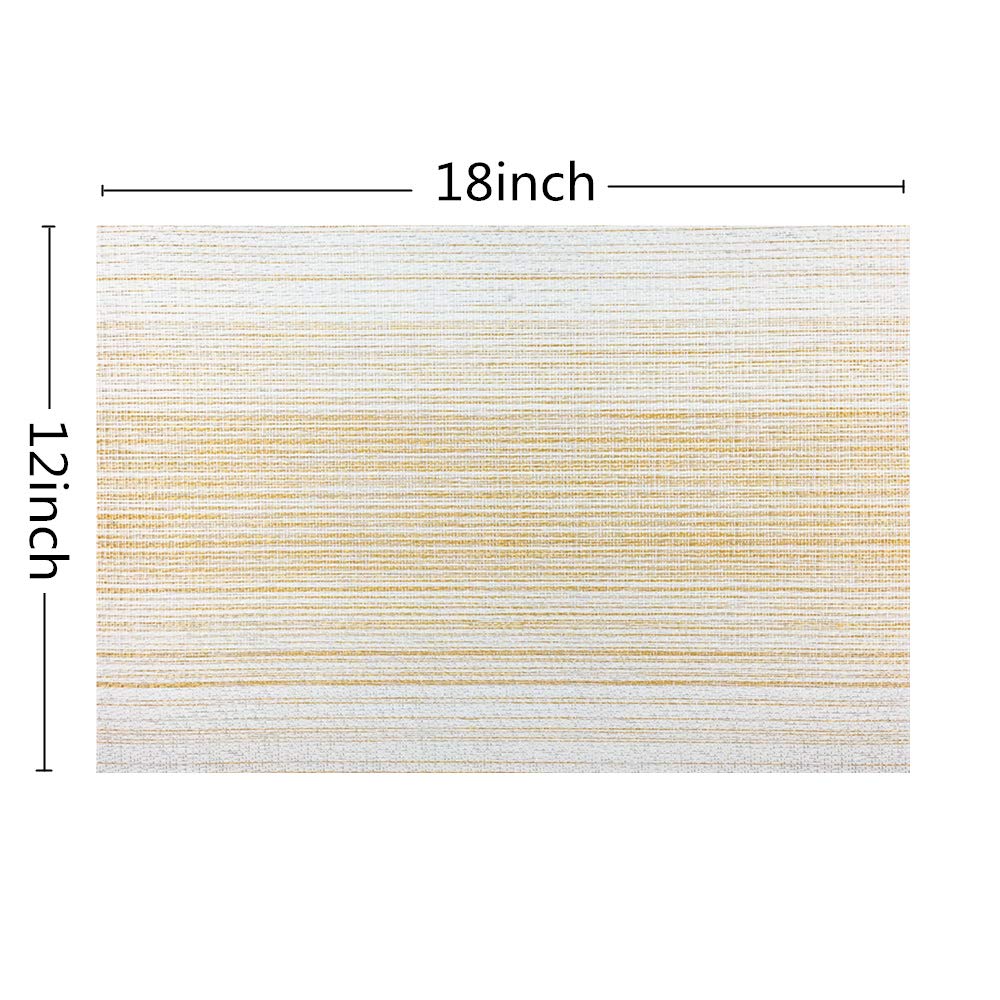 Placemat,Blending Color Durable Woven Vinyl Placemat Washable Heat-Resistant Anti-Skid Kitchen Dining Table Mats (Set Of 4, Yell