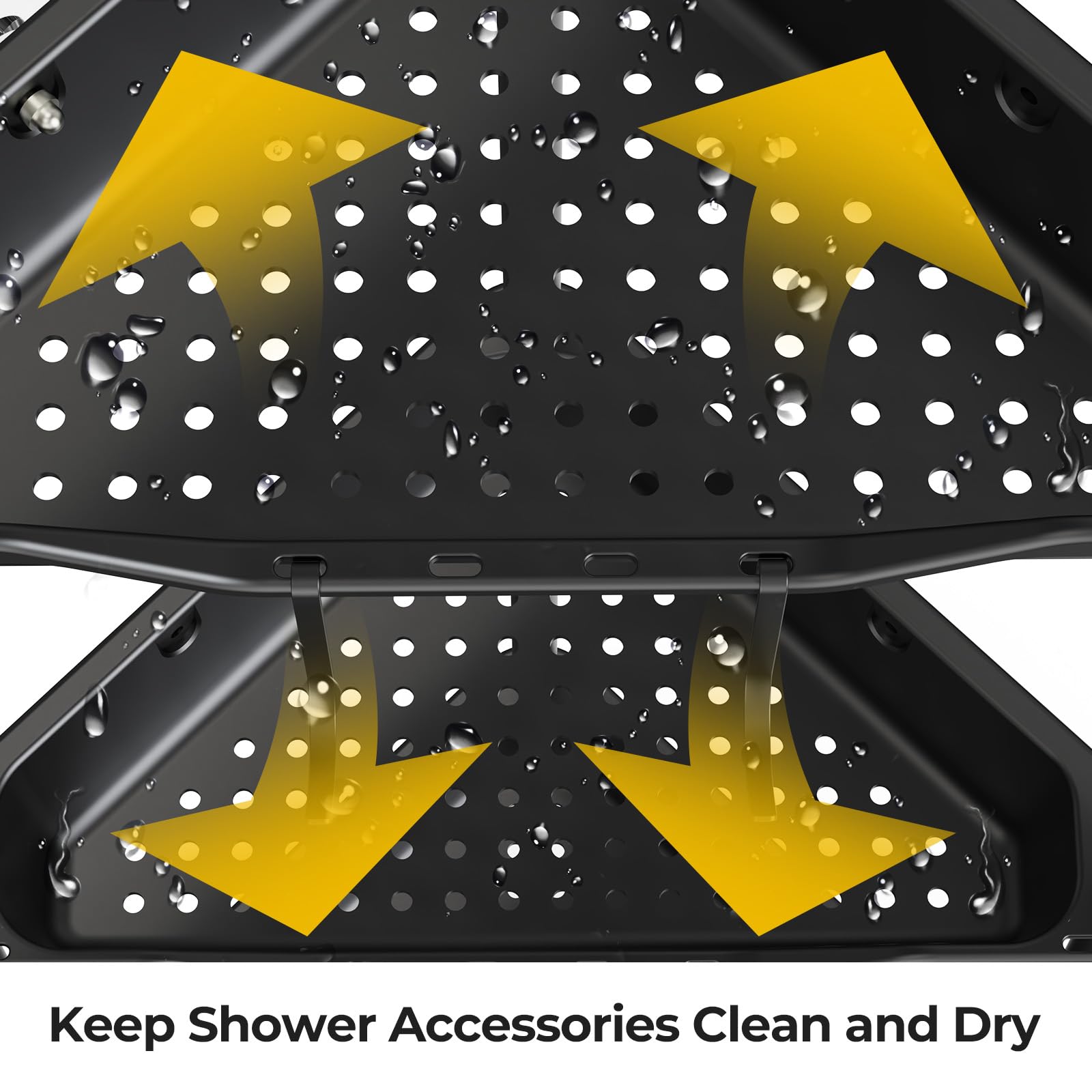 Odesign 2 Tier Floor Standing Corner Shower Caddy Organizer Plastic Metal Splicing Shelf Storage Rack For Bathroom Black - Rustp