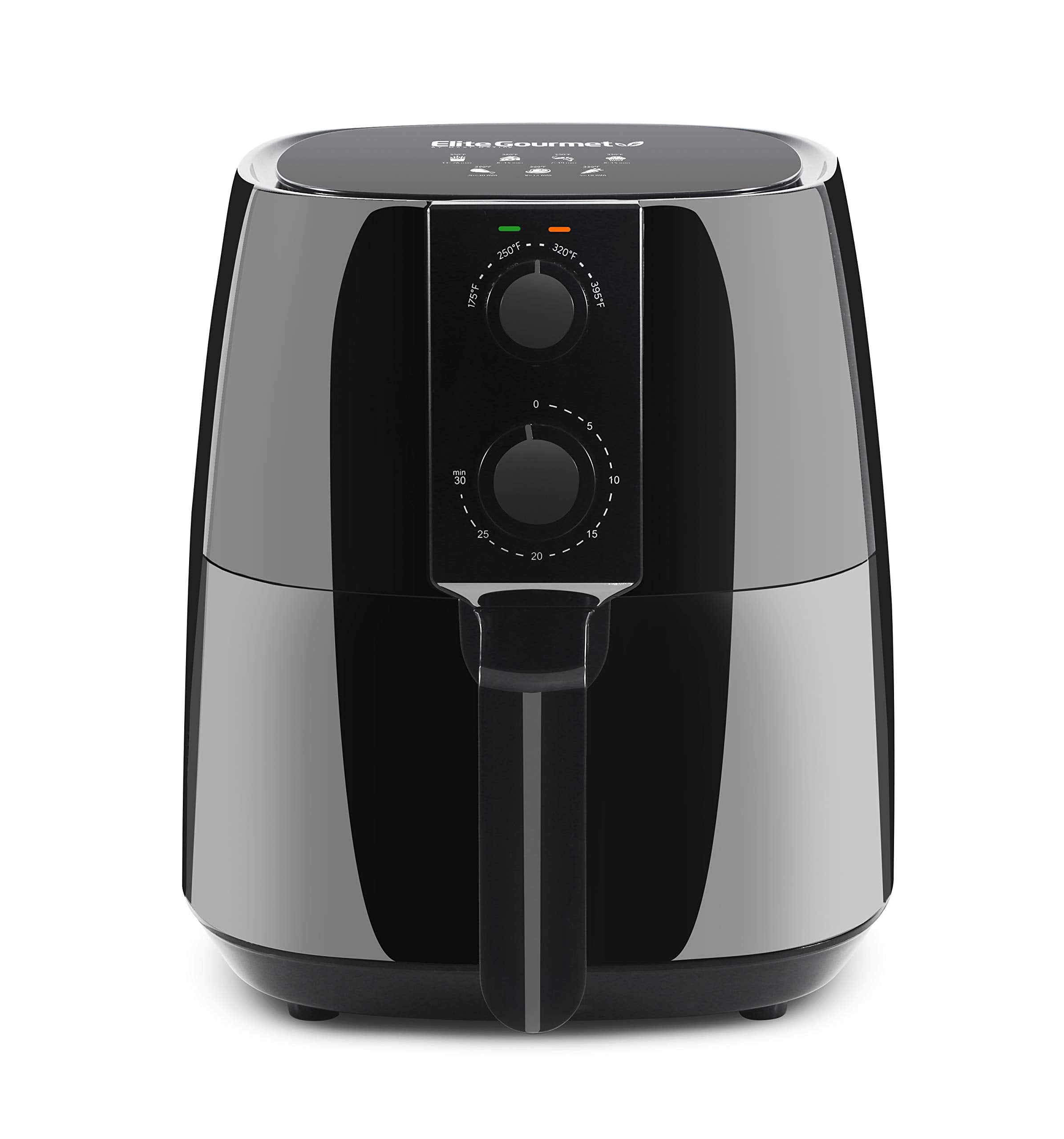 Elite Gourmet Eaf4617 Electric Digital Hot Air Fryer, 1350Watts, Oil-Less Healthy Cooker, Timer & Temperature Controls, 4 Quart,