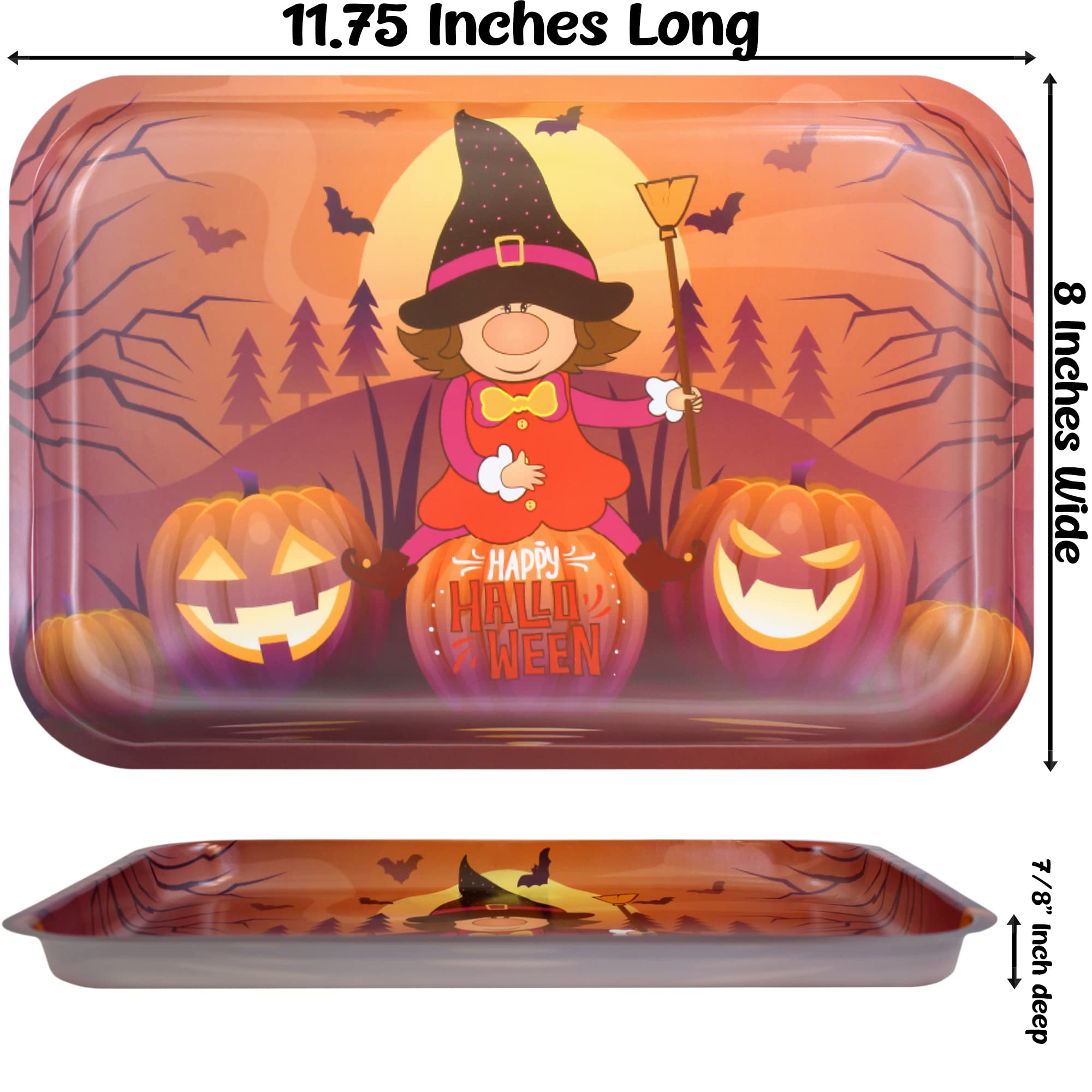 Halloween Serving Trays | 10 Pcs Plastic Spooky Gnome Snack Trays | Snack Trays Halloween Party | Halloween Decorations Chip Tra