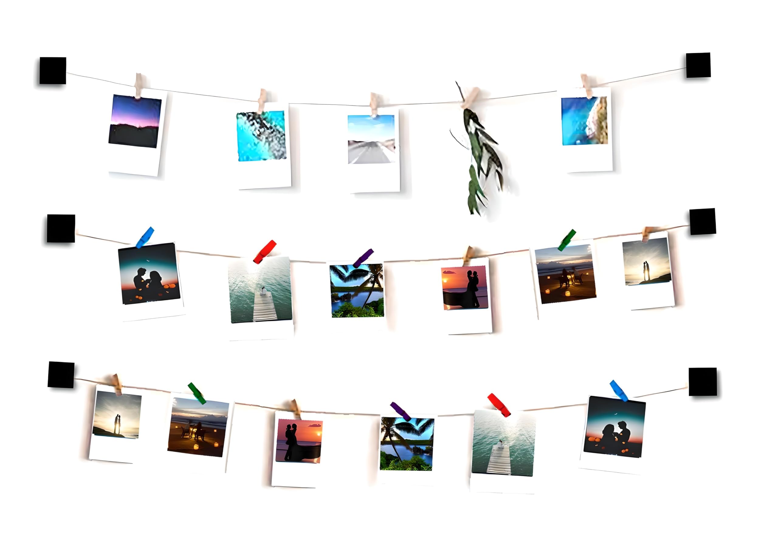 Vah 3 Set Of Sequre Wooden Hanging Photo Display Picture, Photo Frame For Wall Decoration, Wall, Frames, Photo Frame Set For Hom