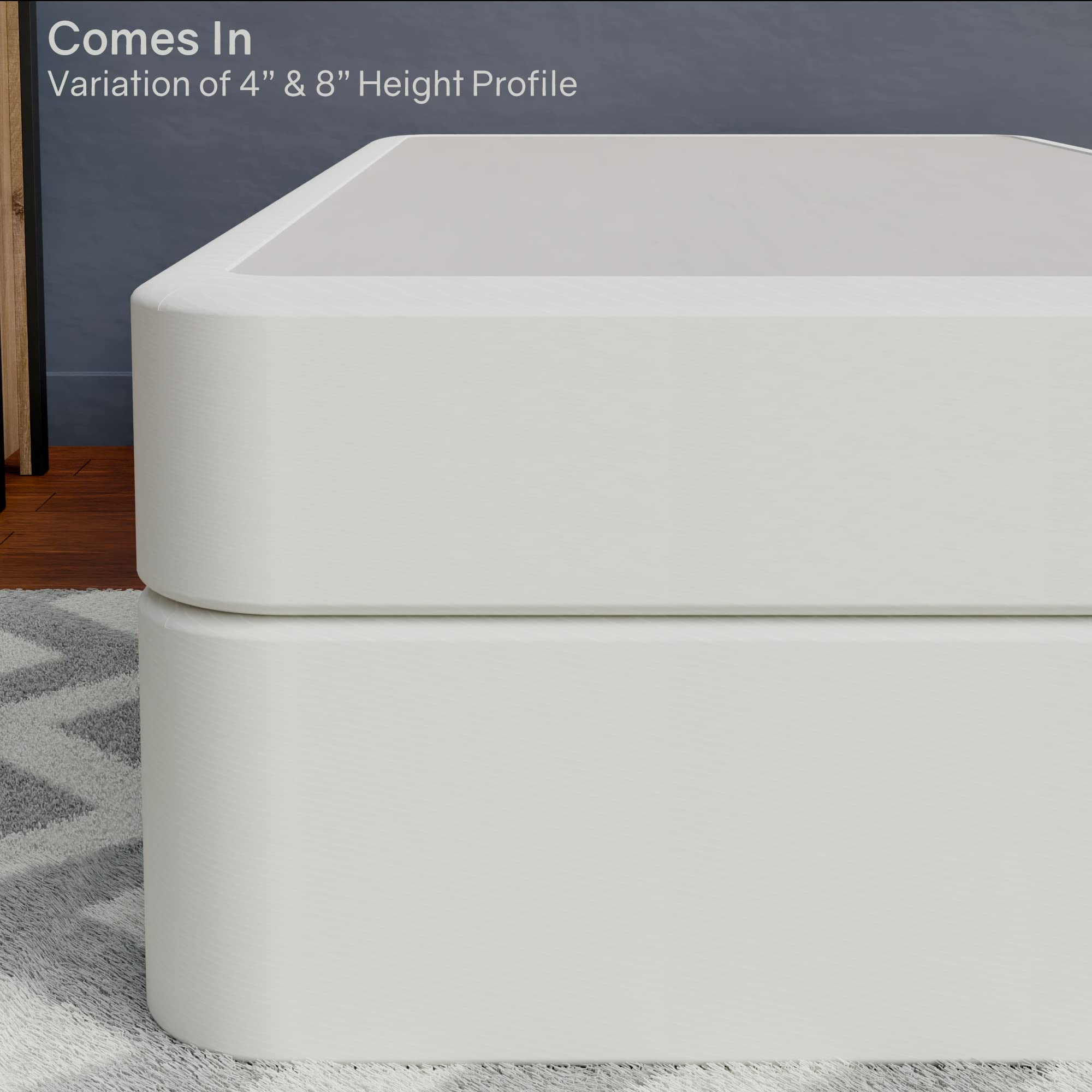 Continental Sleep 8-Inch Fully Assembled Metal Traditional Box Spring/Foundation For Mattress Set, Twin Xl, Grey And White