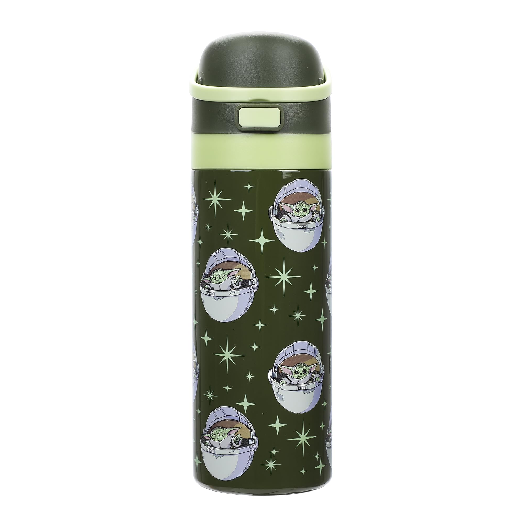 The Mandalorian and Grogu 24 Oz. Stainless Steel Tumbler With FlipTop Lid