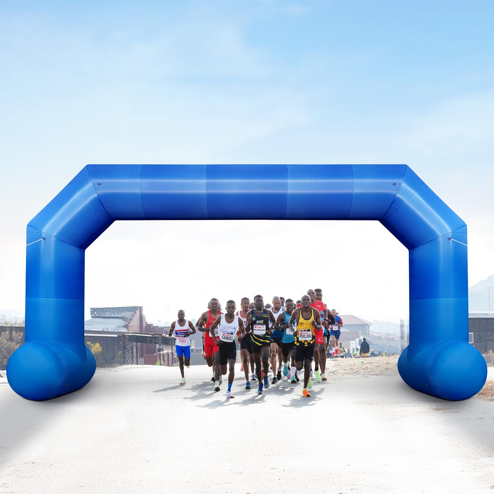 Cinnliy 33Ft Inflatable Archway,Blue Inflatable Start and Finish Arch Outdoor,Sport Blow up Arch Inflatable for Race Outdoor Spo