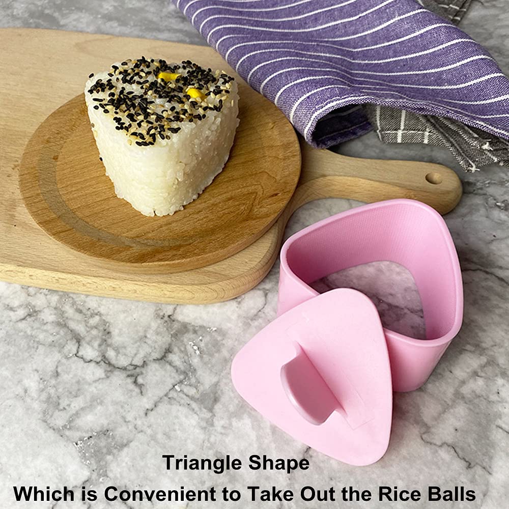 Hiyi Triangle Onigiri Sushi Mold Press Molds Non Stick Sushi Making Kit 1 Each Large & Small Diy Rice Ball Maker Mold Sets, Sush