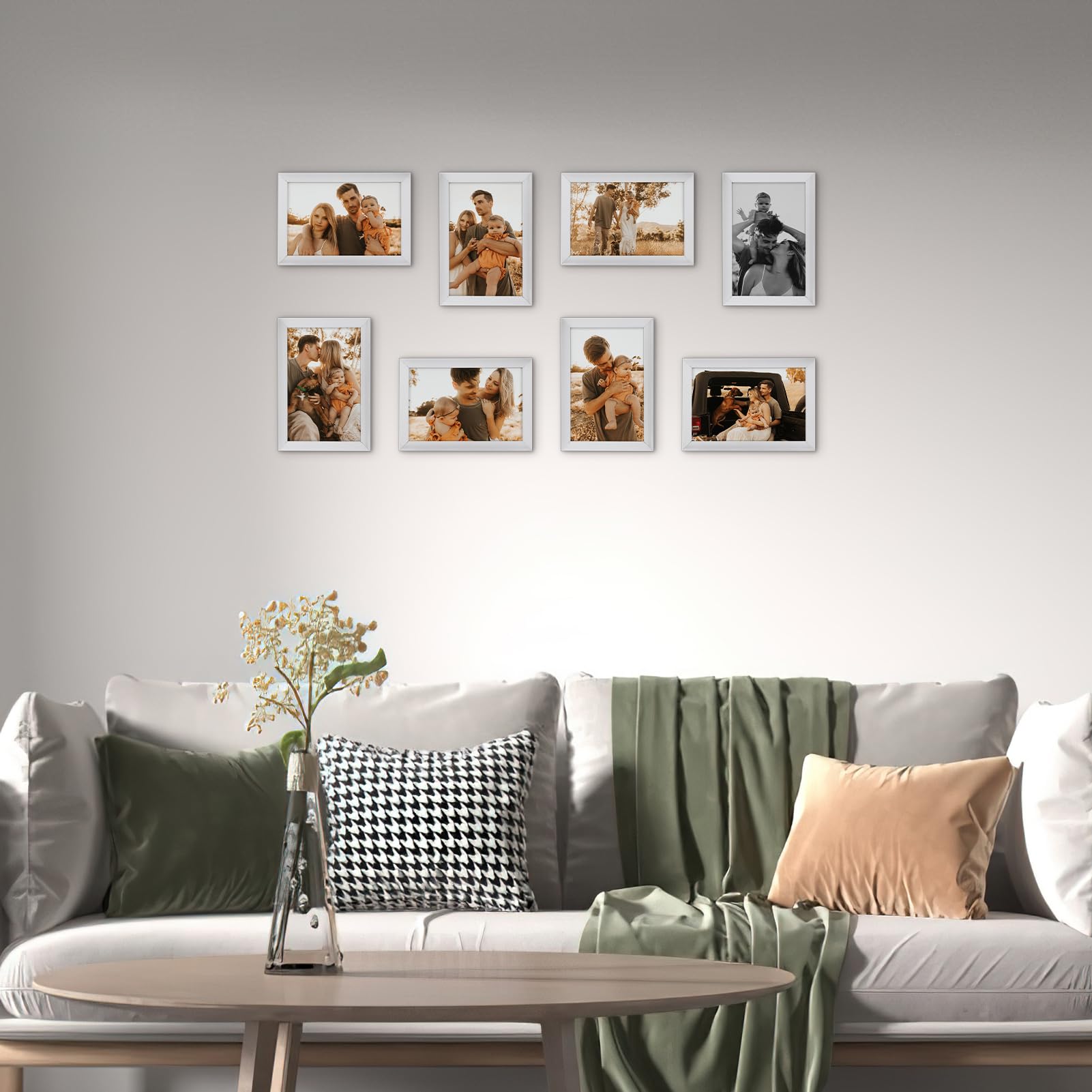 WIFTREY 4x6 Picture Frame Set of 18, 4 x 6 Photo Frames Bulk for Wall Hanging or Tabletop Display, Silver