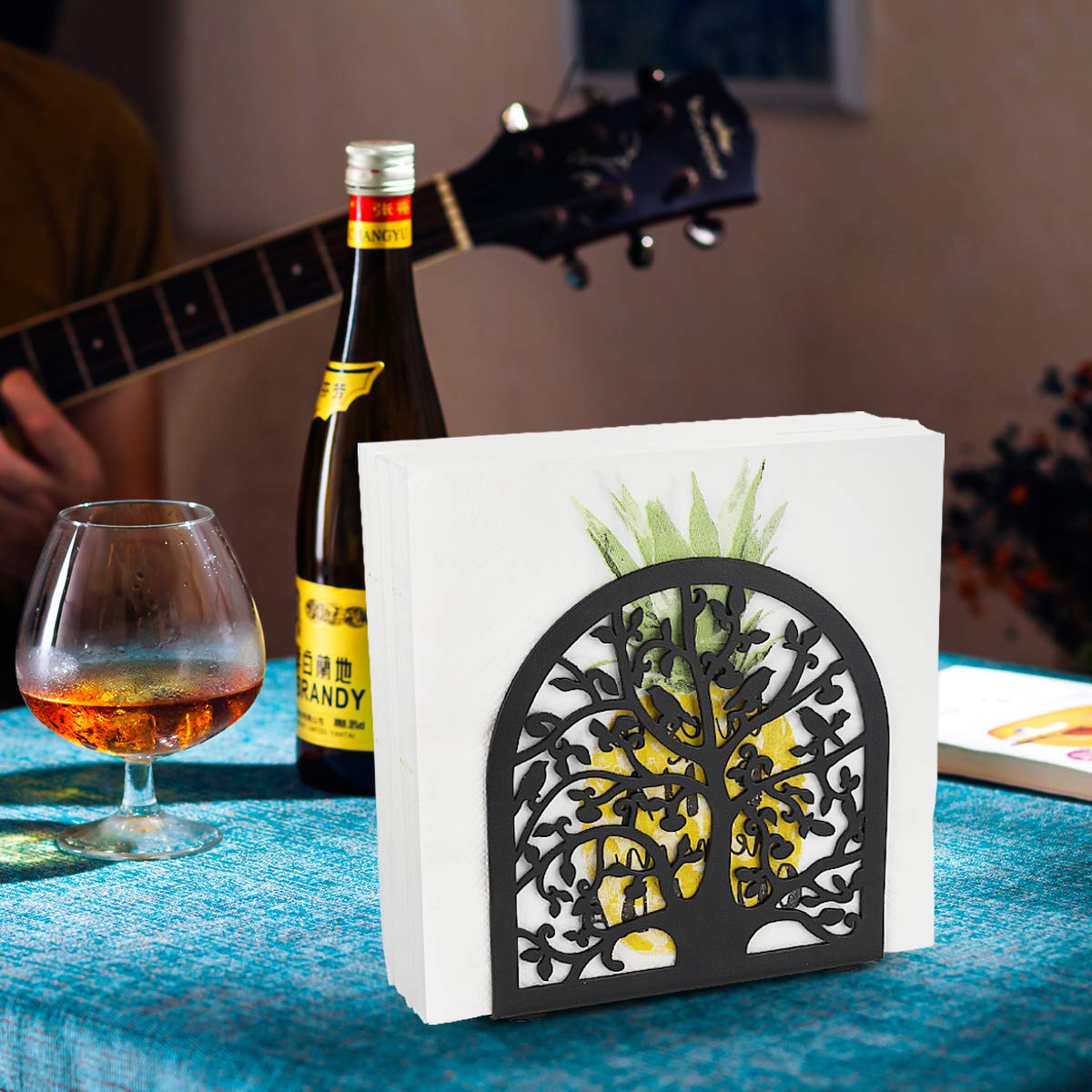 Housolution Napkin Holder, Tree & Bird Design Metal Napkin Holder For Kitchen And Table, Freestanding Modern Napkins Holder For