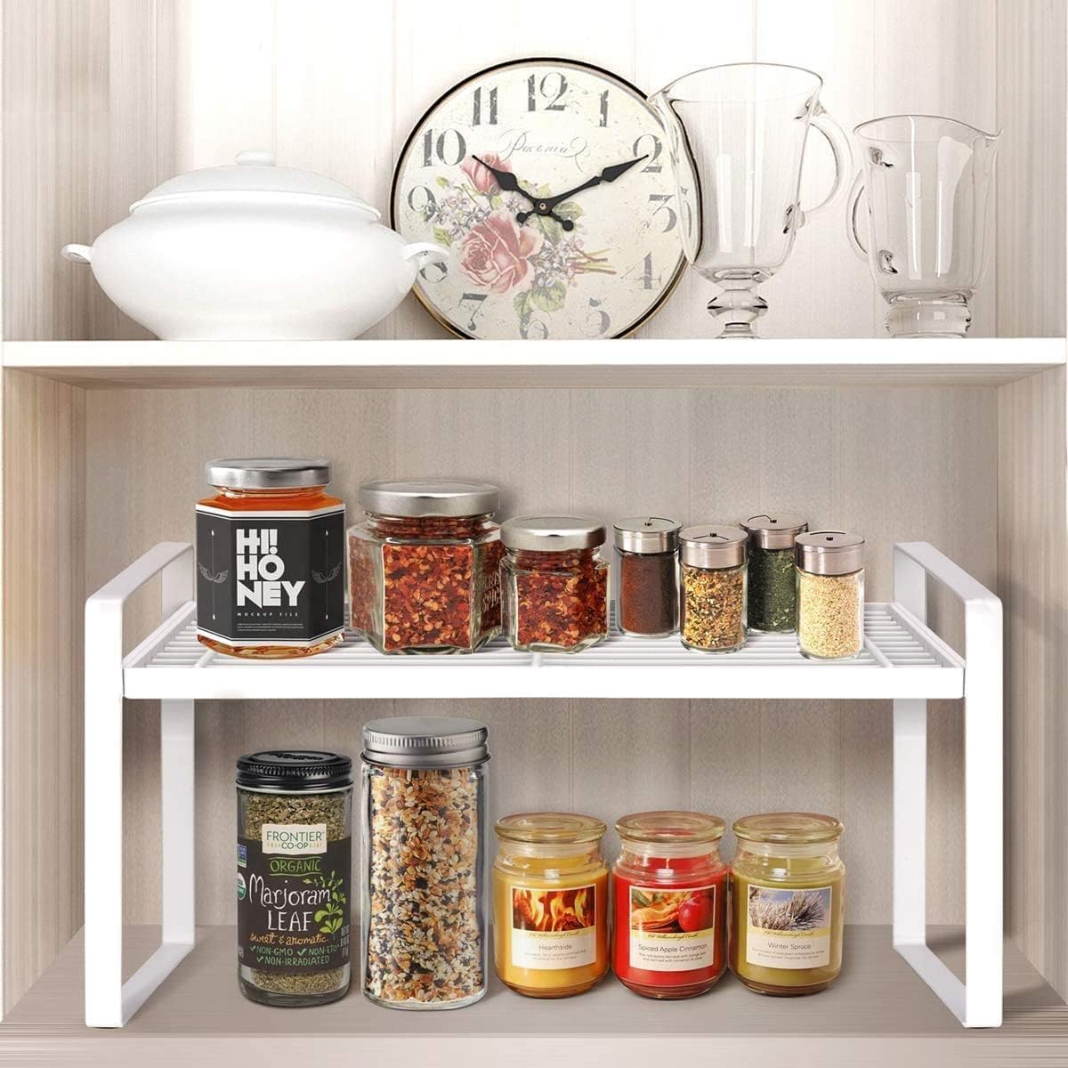 Easy Root Multipurpose Kitchen Organizer Spice Rack | Counter Top Organizer | Kitchen Storage Shelf | Panty Storage Shelf (White