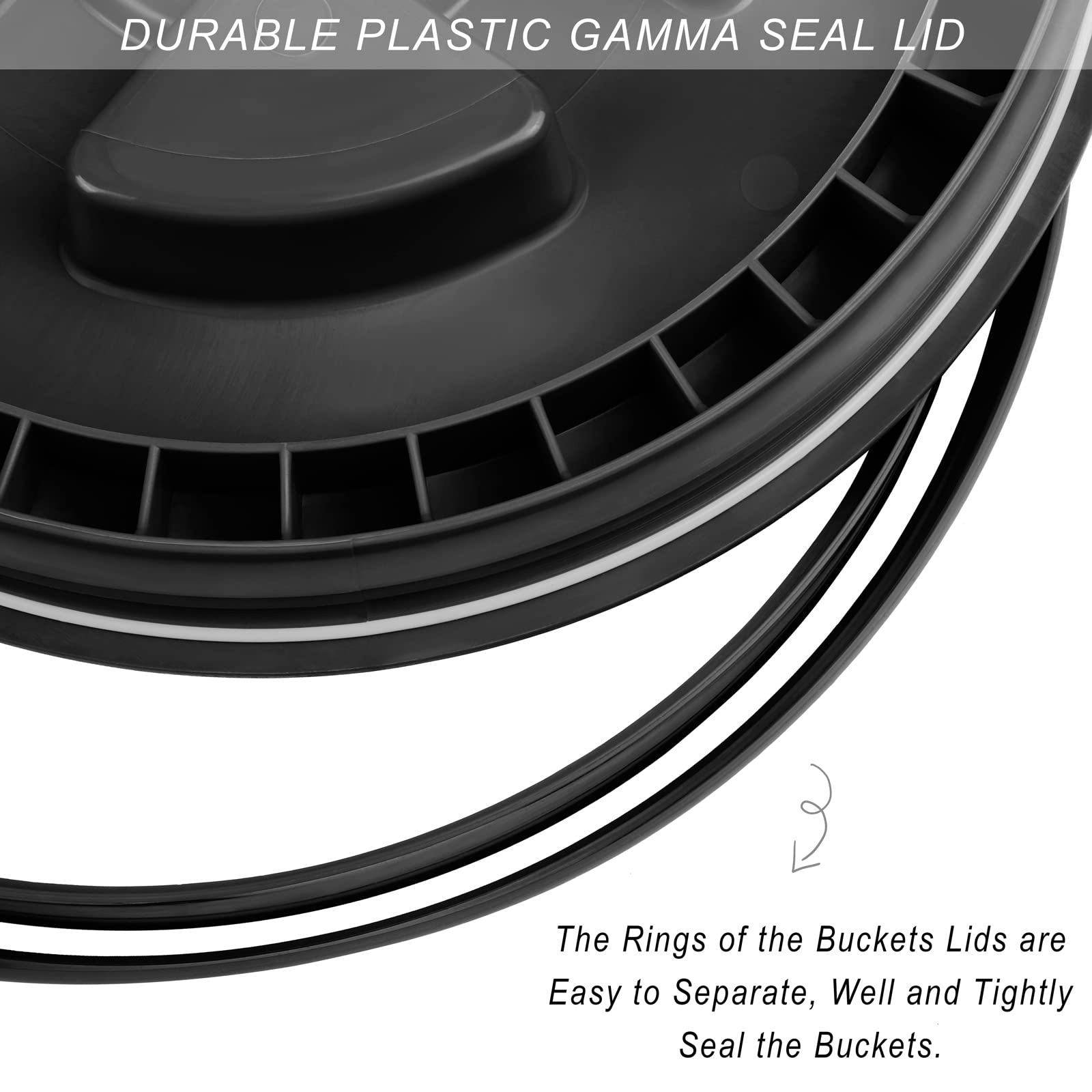 Aodaer 4 Pieces Seal Lid 5 Gallon Bucket Twist Lid Food Storage Container Lid Reusable Plastic Seal Lid Food Storage Container L