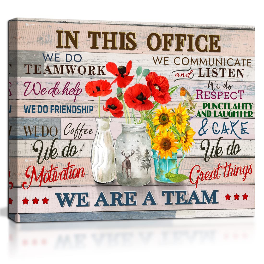 Inspirational Wall Art For Office Quotes Theme Wall Decor For Women Motivational Teamwork Posters In This Office We Do Help Canv