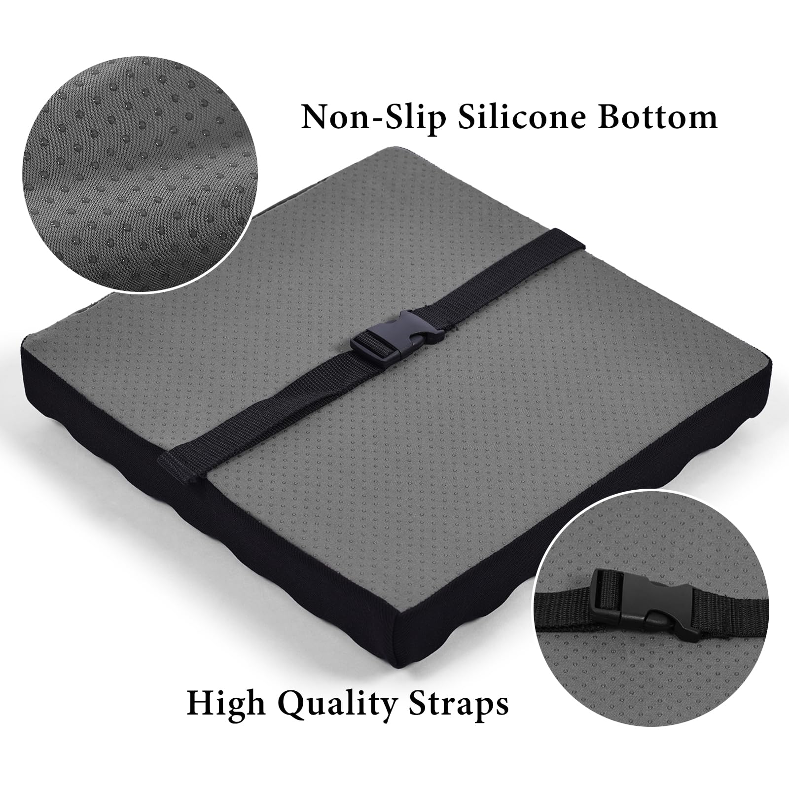 Baibu 12 Inches Non Slip Stool Cushion Square, Soft Bar Stool Cushion With Ties Square Seat Cushion For Stackable Kitchen Stools