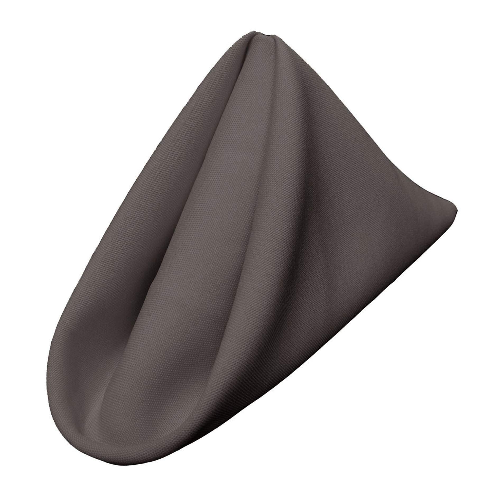 LA Linen Pack-10 Polyester Poplin Napkin 18 by 18-Inch  Charcoal