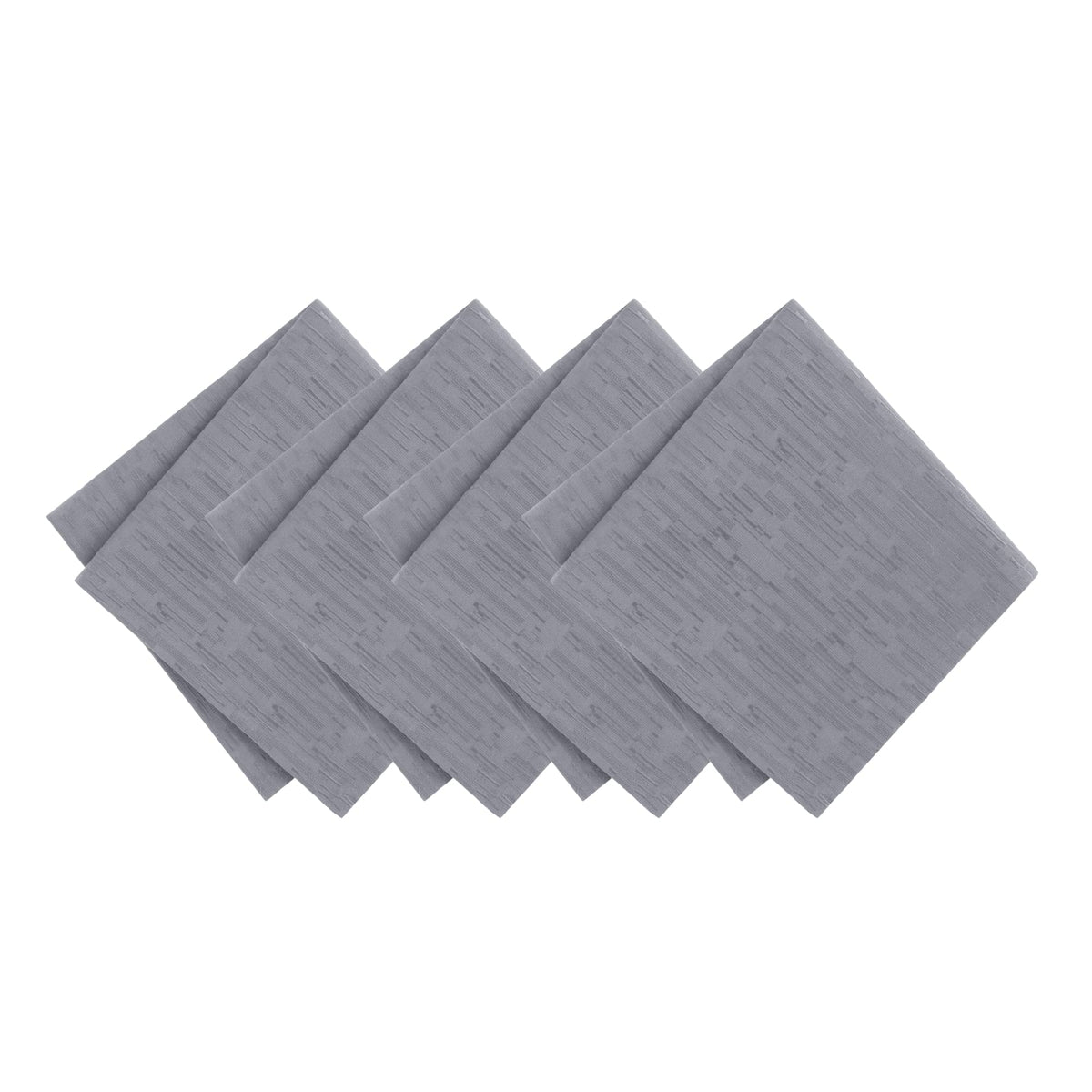 Elrene Home Fashions Continental Solid Texture Water And Stain Resistant Fabric Dining Napkins, Set Of 4, 17''X17'', Gray