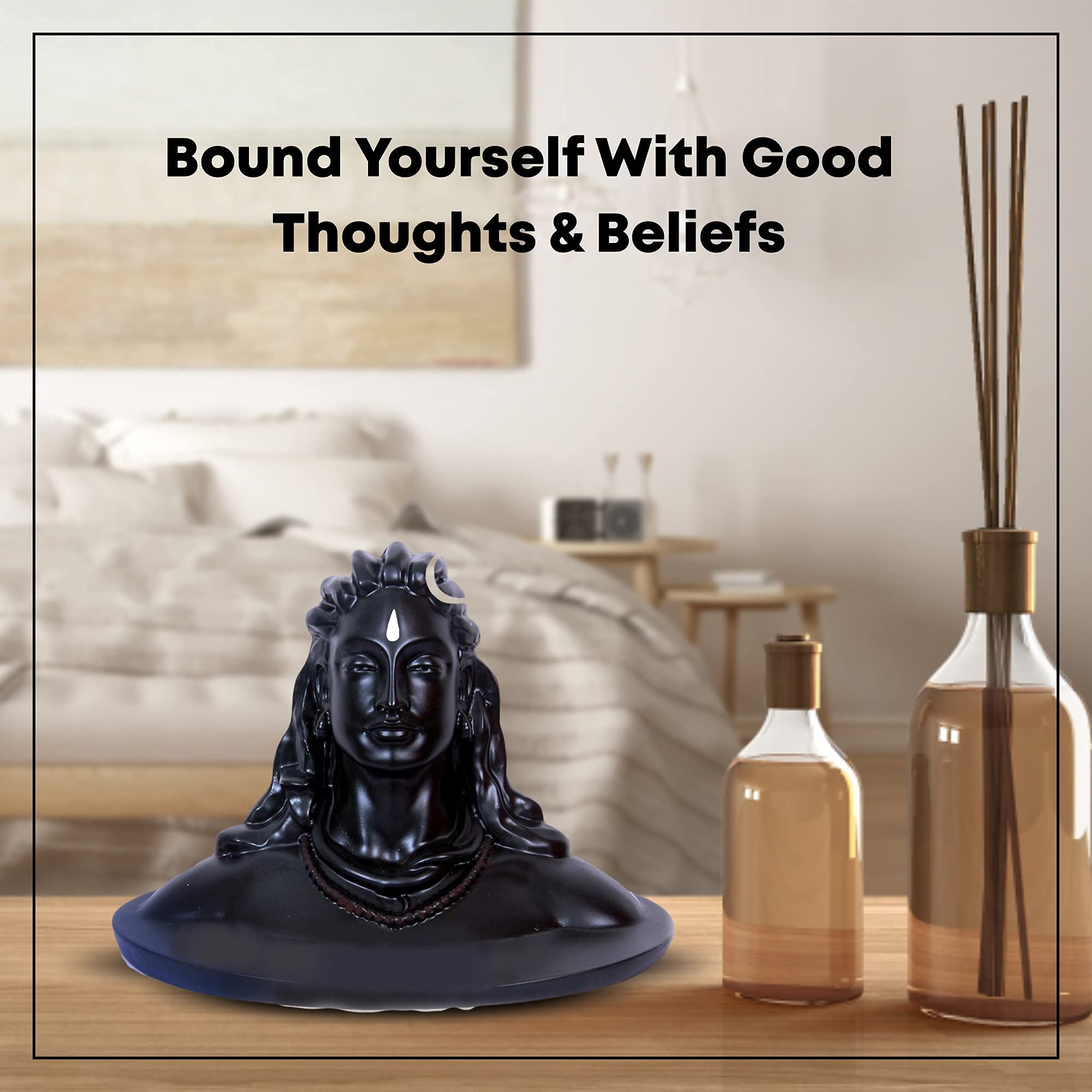 nantan Adiyogi Statue for Car & Home Decor | Handcrafted Resin Figurine | Spiritual Pooja & Gift Item | Shiva Statue | Made in I