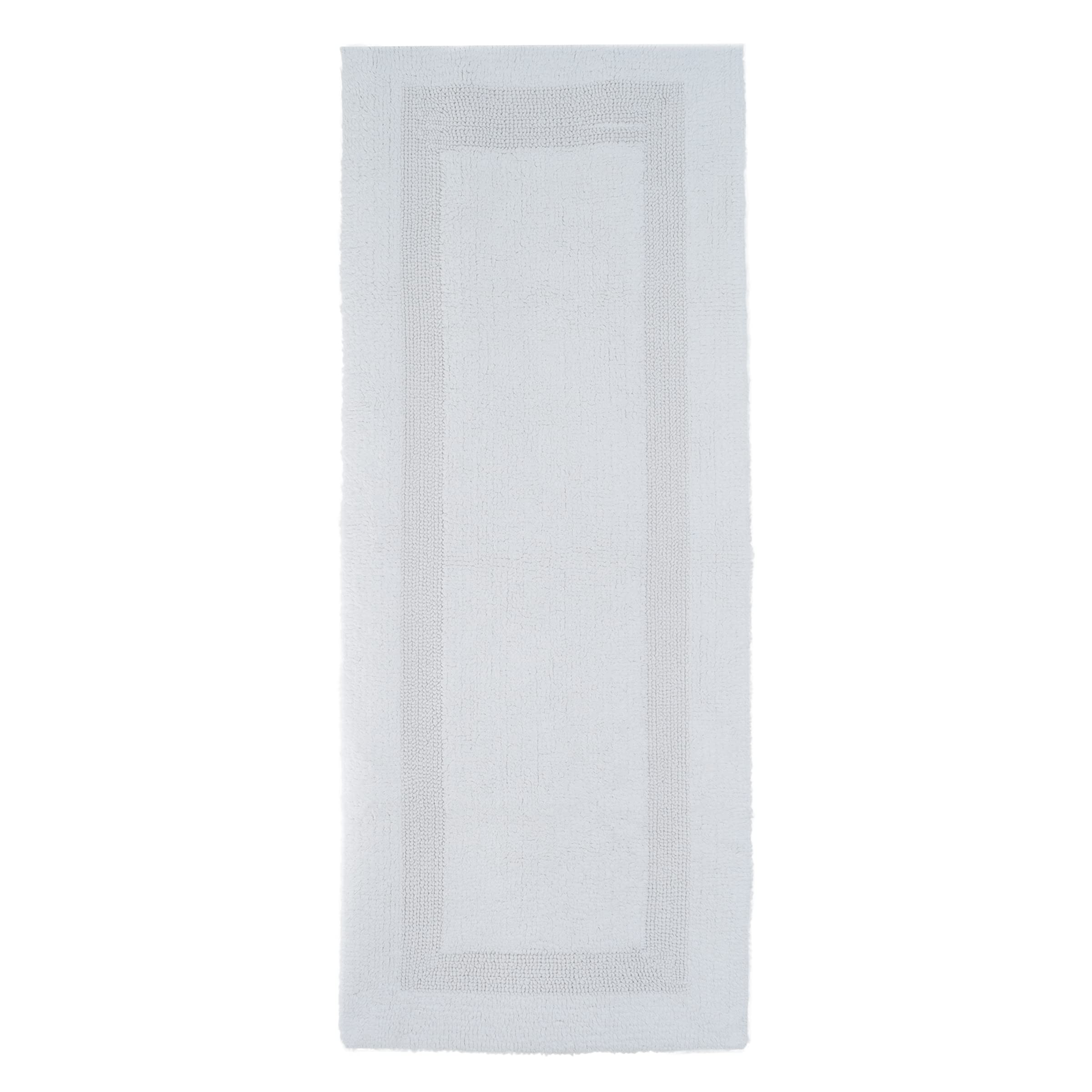 Bedford Home 100% Cotton Reversible Long Bath Rug - White - 24X60