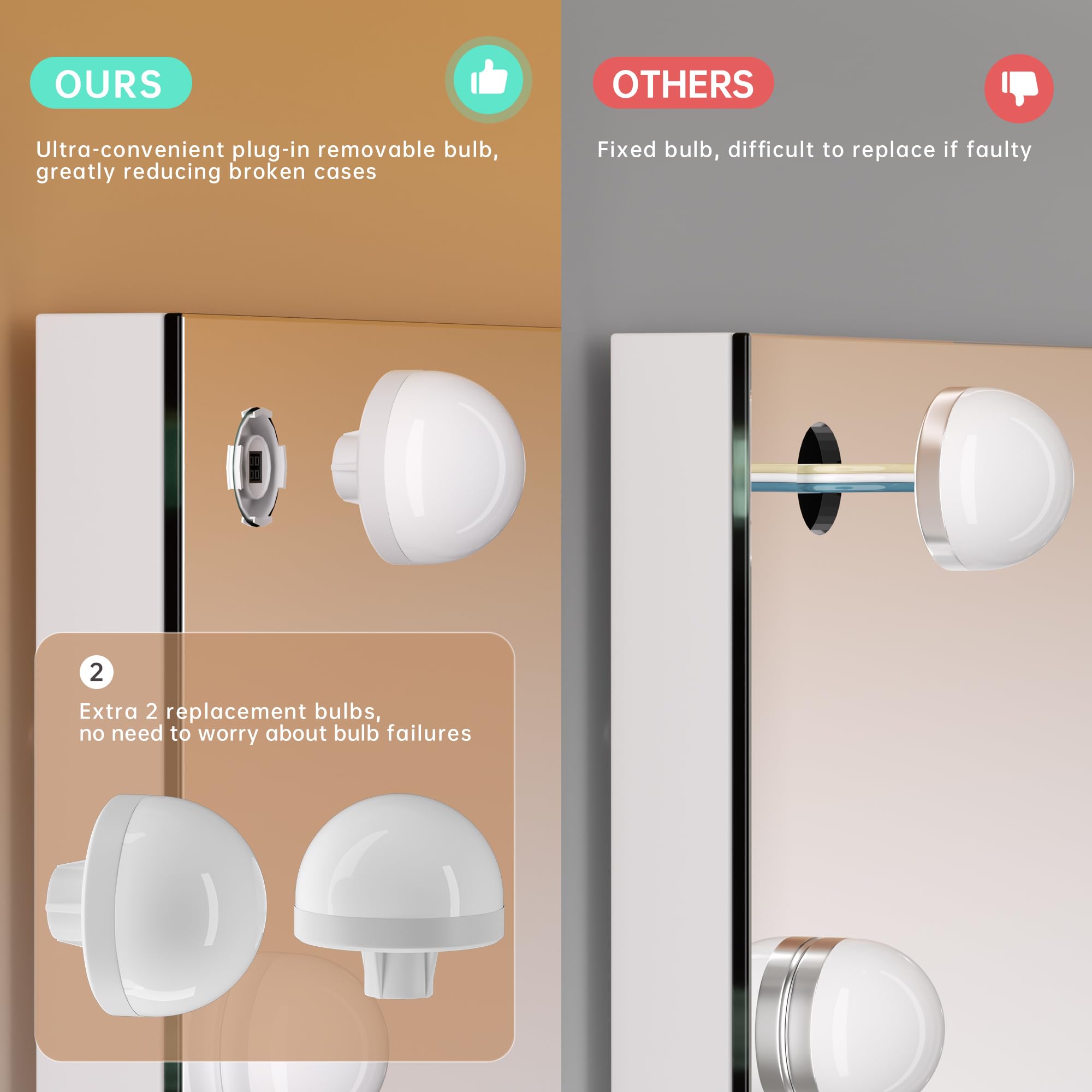 Ouboyo Vanity Mirror With Lights And Bluetooth Speaker, 41'' X 30'' Hollywood Makeup Mirror With 21 Dimmable Bulbs And 5X Magnif