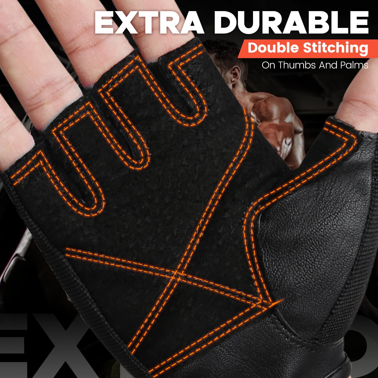 Beace Weight Lifting Gym Gloves With Breathable Leather Palm For Workout Exercise Training Fitness And Bodybuilding For Men  Wom