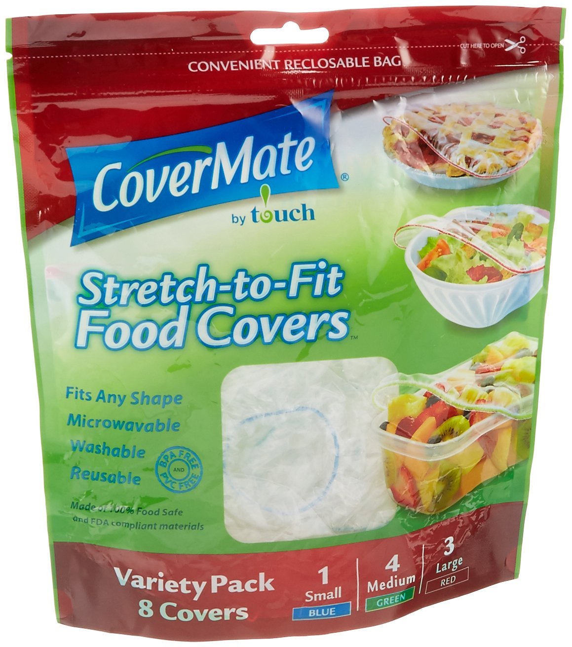 Covermate Stretch-To-Fit Food Covers - 2 Pack