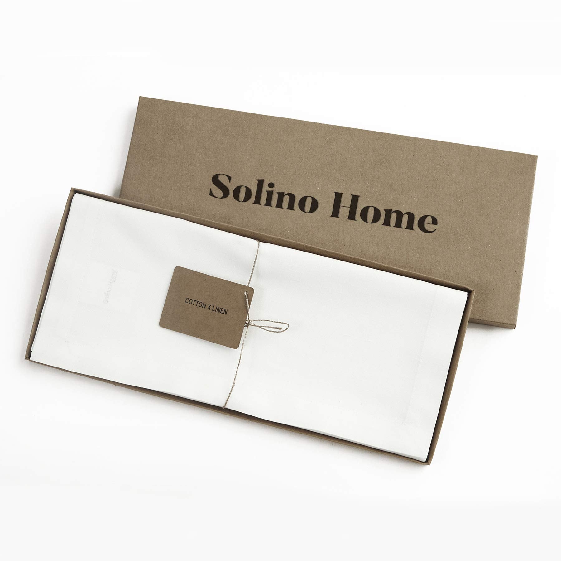 Solino Home White Table Runner 108 Inches Long - Cotton Linen Valentines Day Table Runner 14 X 108 Inch - Machine Washable Dinin