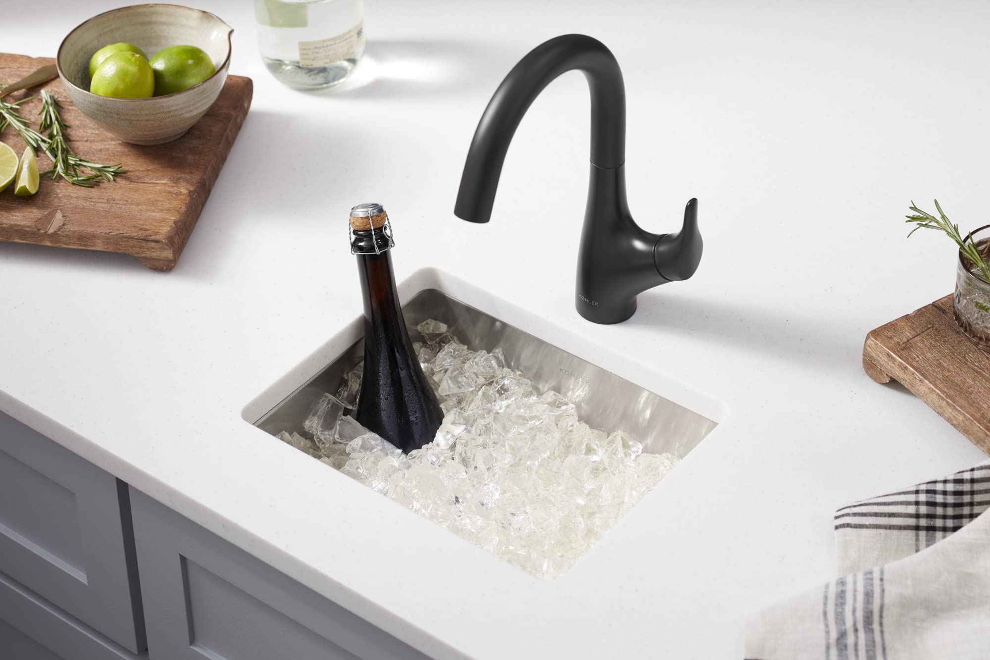 Kohler 30472-Bl Rival Single Handle, Bar Sink Faucet, Matte Black