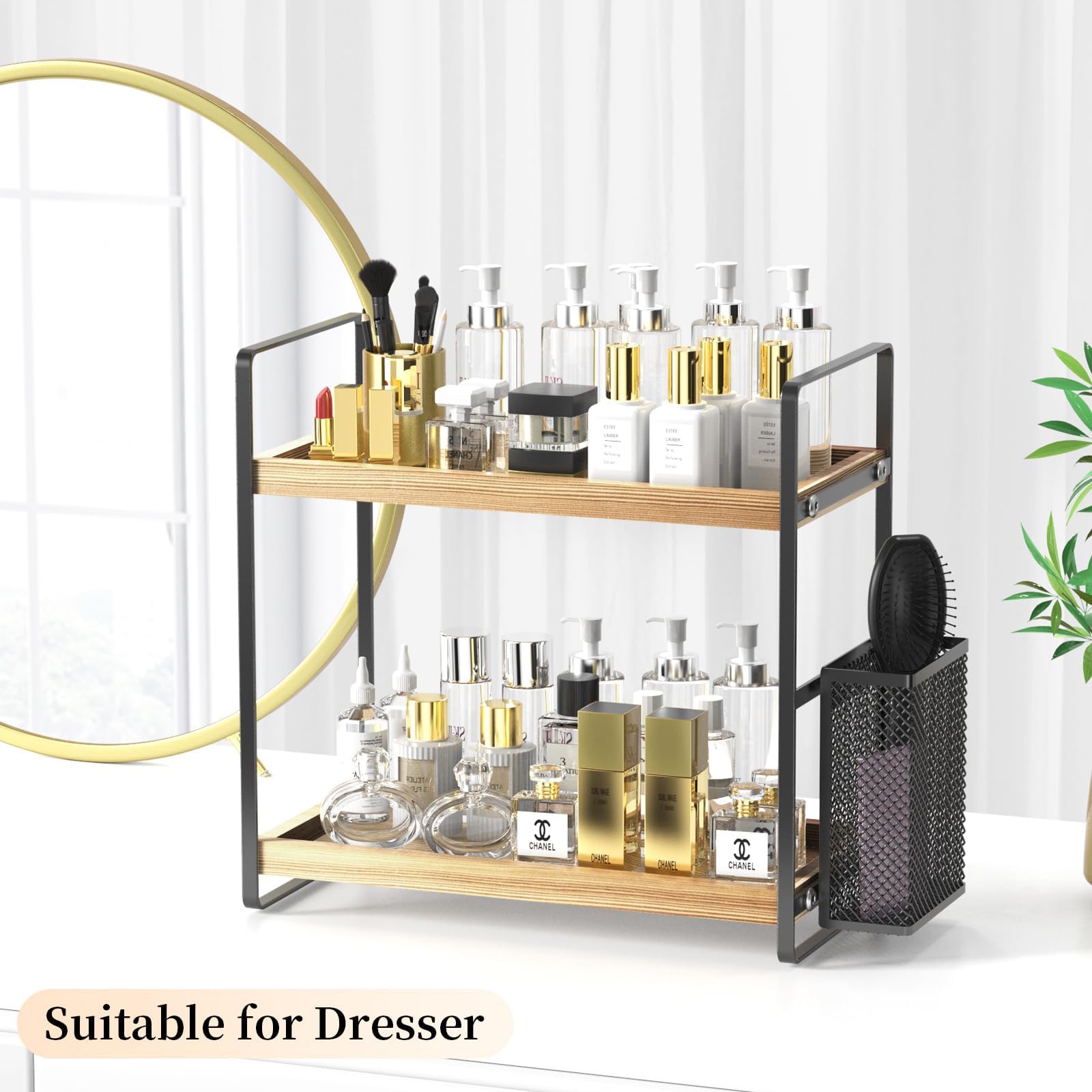 Lemikkle Bathroom Counter Organizer With Basket, Bathroom Organizers And Storage,Skincare Organizers For Vanity,Storage Organize