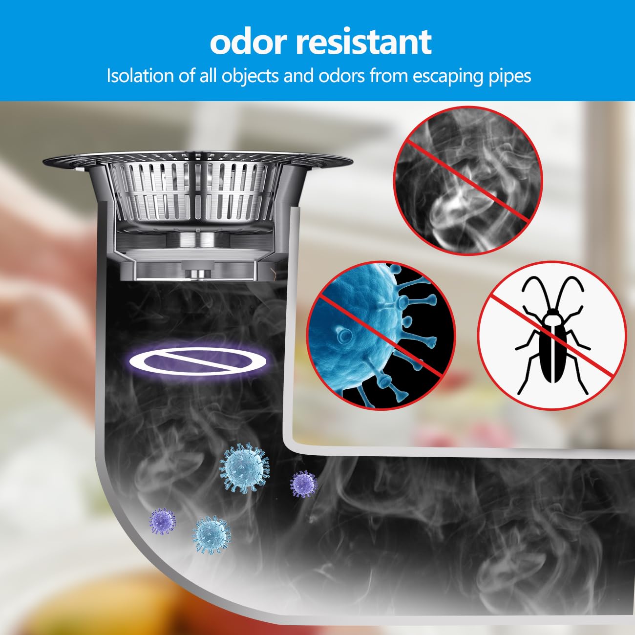 Aaeje?2024 New Upgrade? 3 In 1 Kitchen Sink Drain Strainer