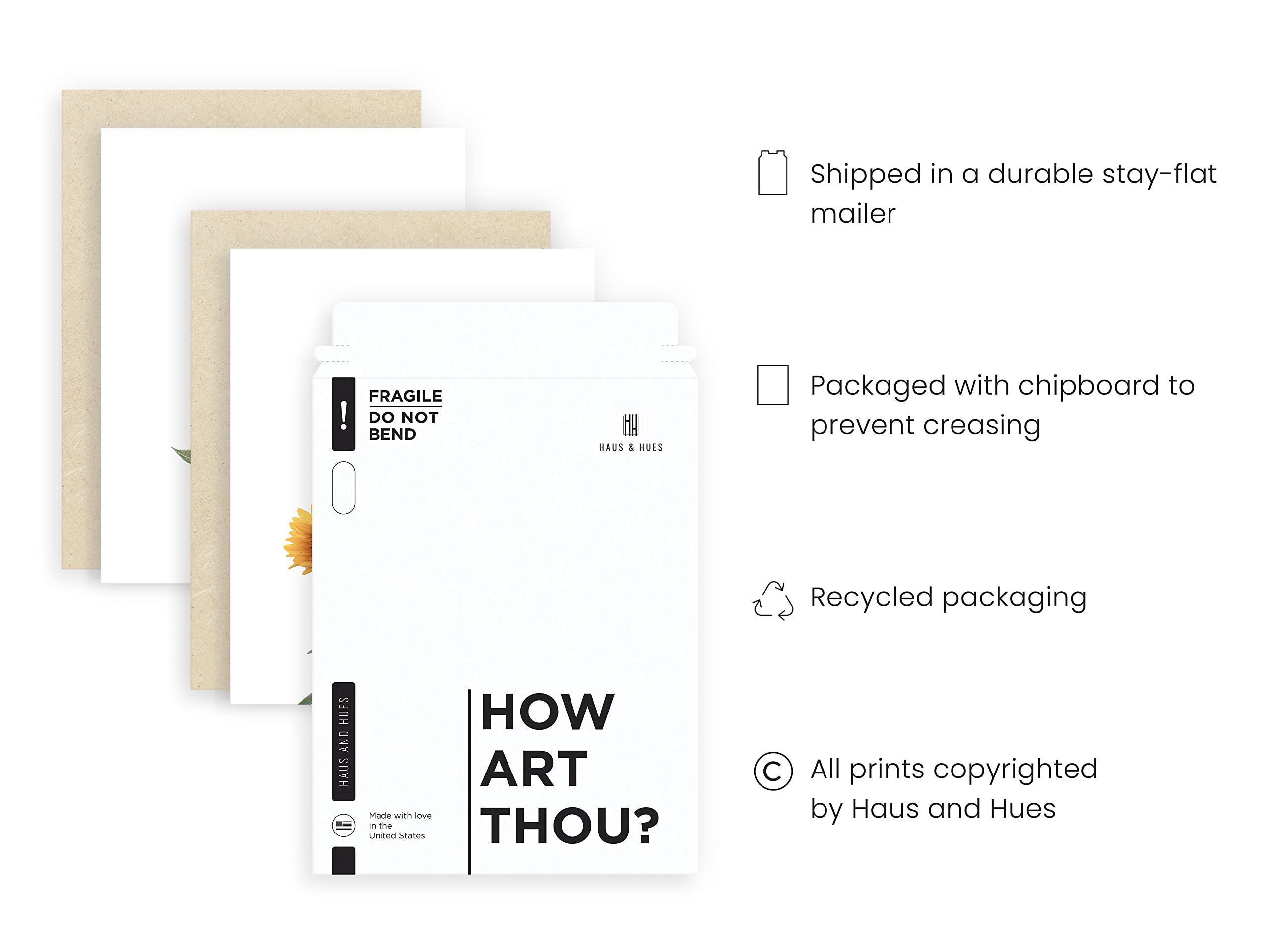 HAUS AND HUES Sunflower Wall Decor and Sunflower Posters Set of 4 Sun Flower Wall Art | Sunflower Paintings for Wall Sunflower Wall Art Sunflower Photos Sunflower Decor (8'' x 10''  UNFRAMED)