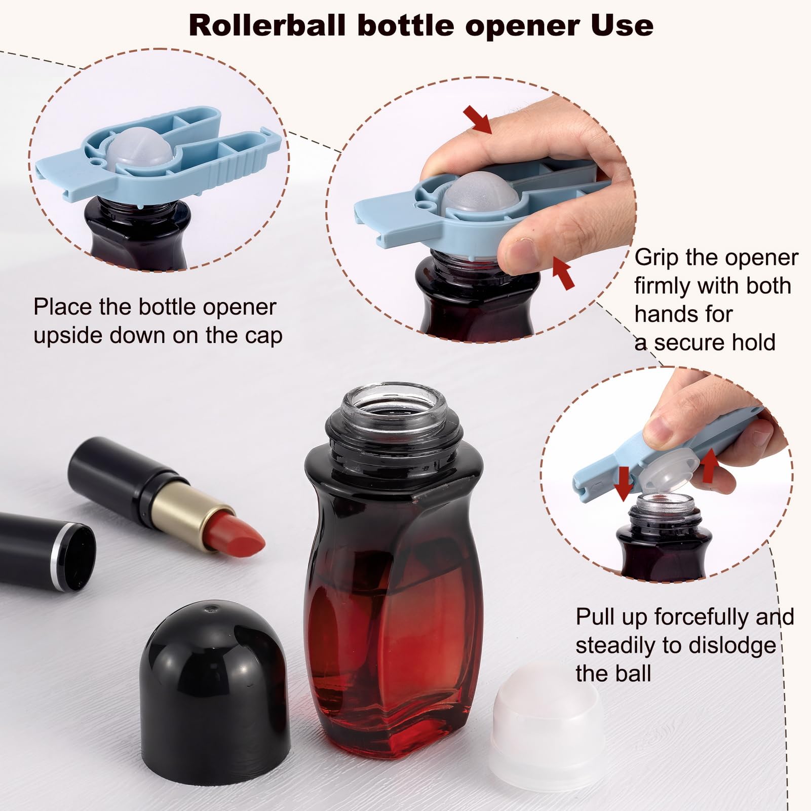 Kesell 2Pack Glass Roller Bottles 50 Ml Gradient Red Deodorant Bottle With Opener Refillable Glass Roller Ball Deodorant Contain