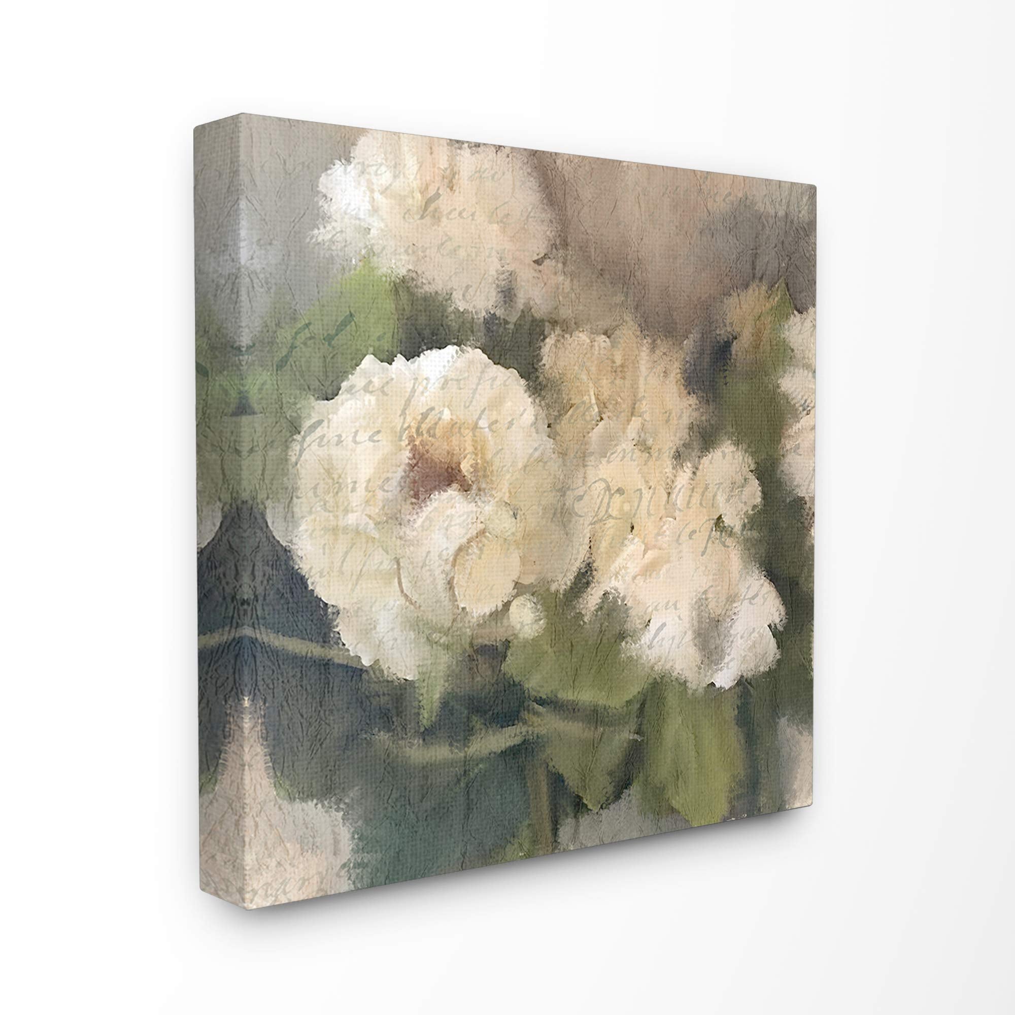 Stupell Industries Soft Textural White Summer Hydrangeas Canvas Wall Art, 17 X 17, Multi-Color