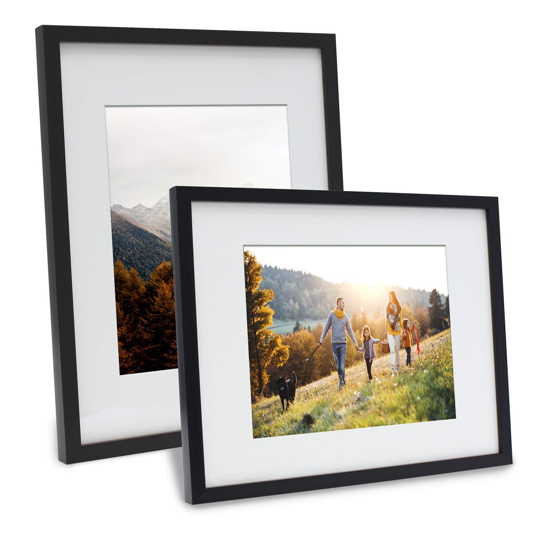 Mimosa Moments Gallery Picture Frame Wall With Art Prints And Paper Matt, Good For Two 8X10 Photos (Black, Set Of 2-8X10'')