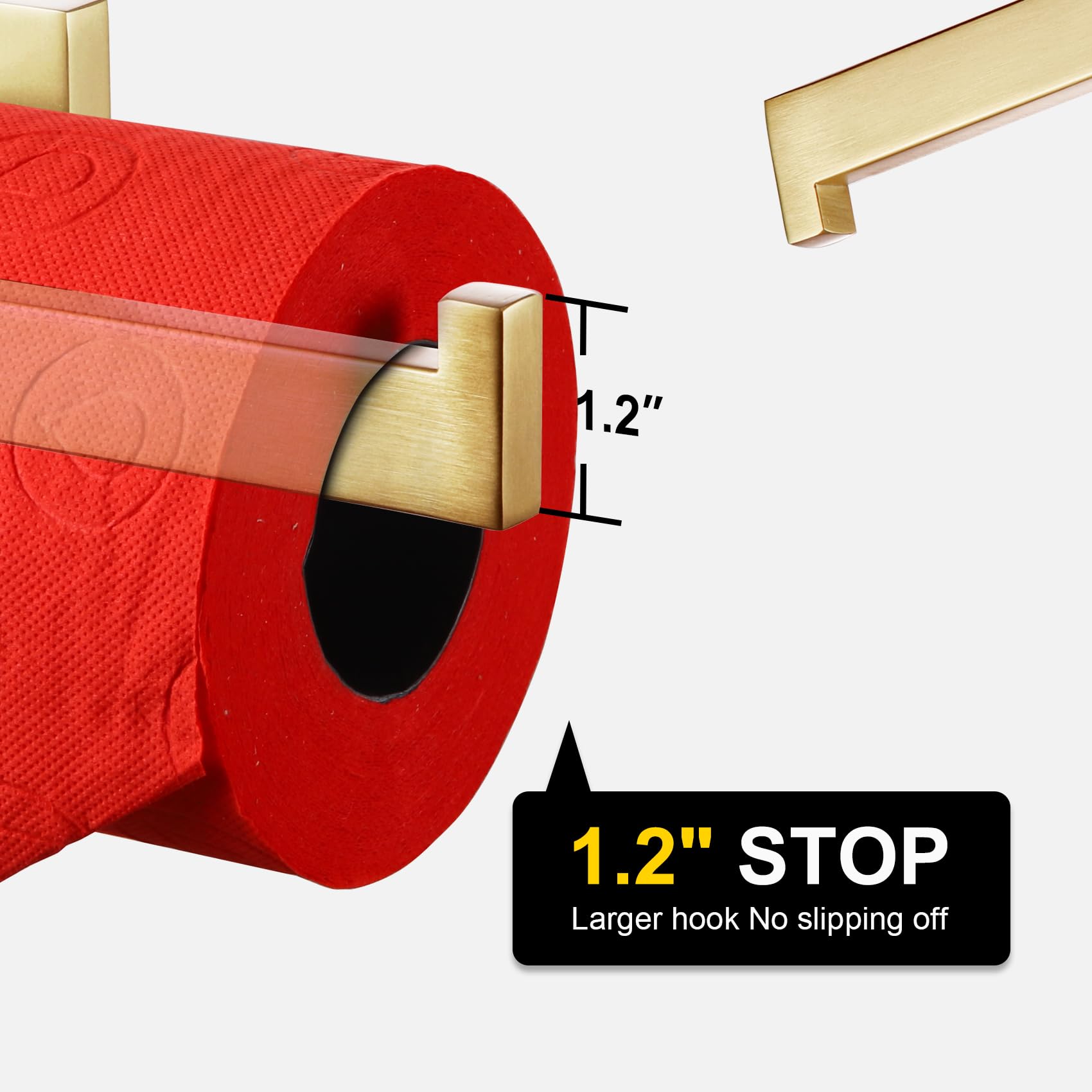 KOKOSIRI Gold Toilet Paper Holder Toilet Roll Holder for Bathroom Kitchen Washroom T-304 Stainless Steel Wall Mounted  Gold Finish  B2003BG