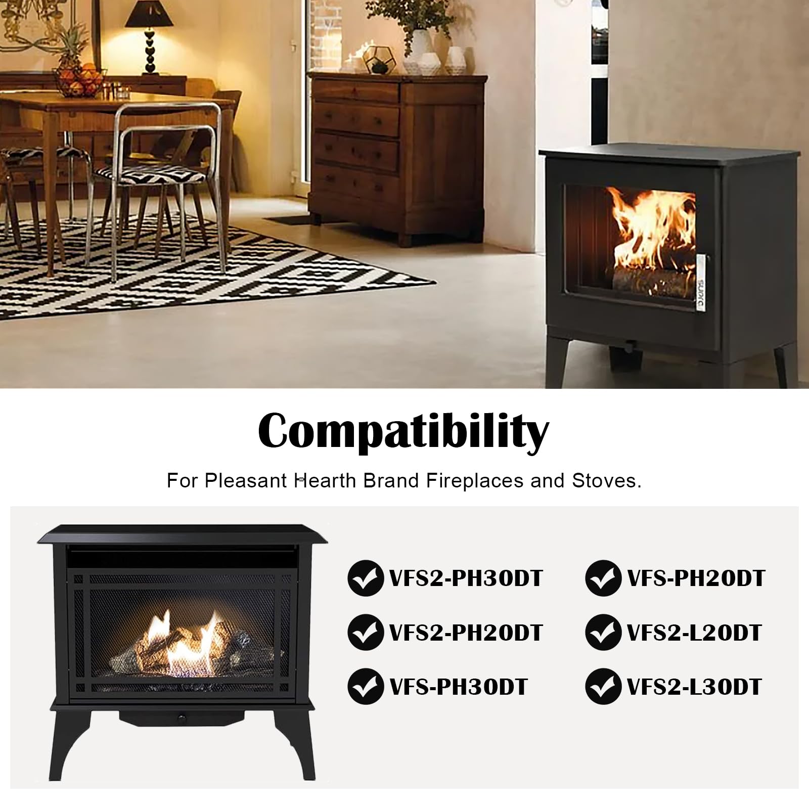 Hiorucet Speed Variable PBAR-2427 Fireplace Blower Fan Kit for Pleasant Hearth Vent Free Stove or Wood Burning Stoves, GHP Group
