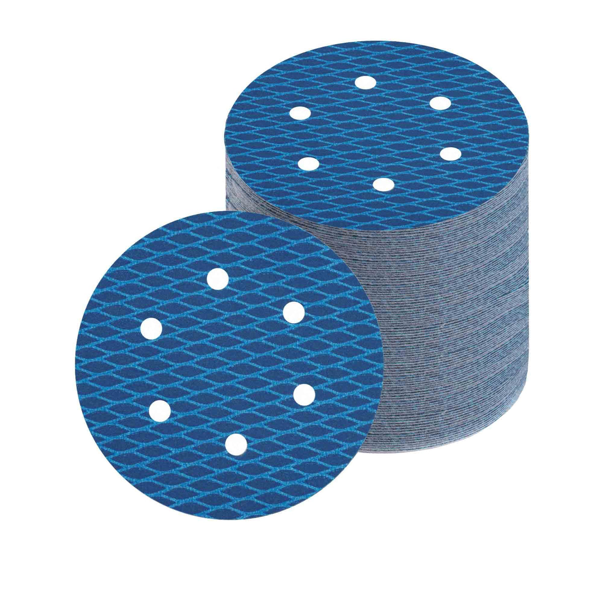 6 Inch 6 Hole Random Orbit Sander Sanding Discs Hook And Loop Cloth-Backed Sandpaper 400 Grit Blue Rhombus Anti Blocking Sand Pa