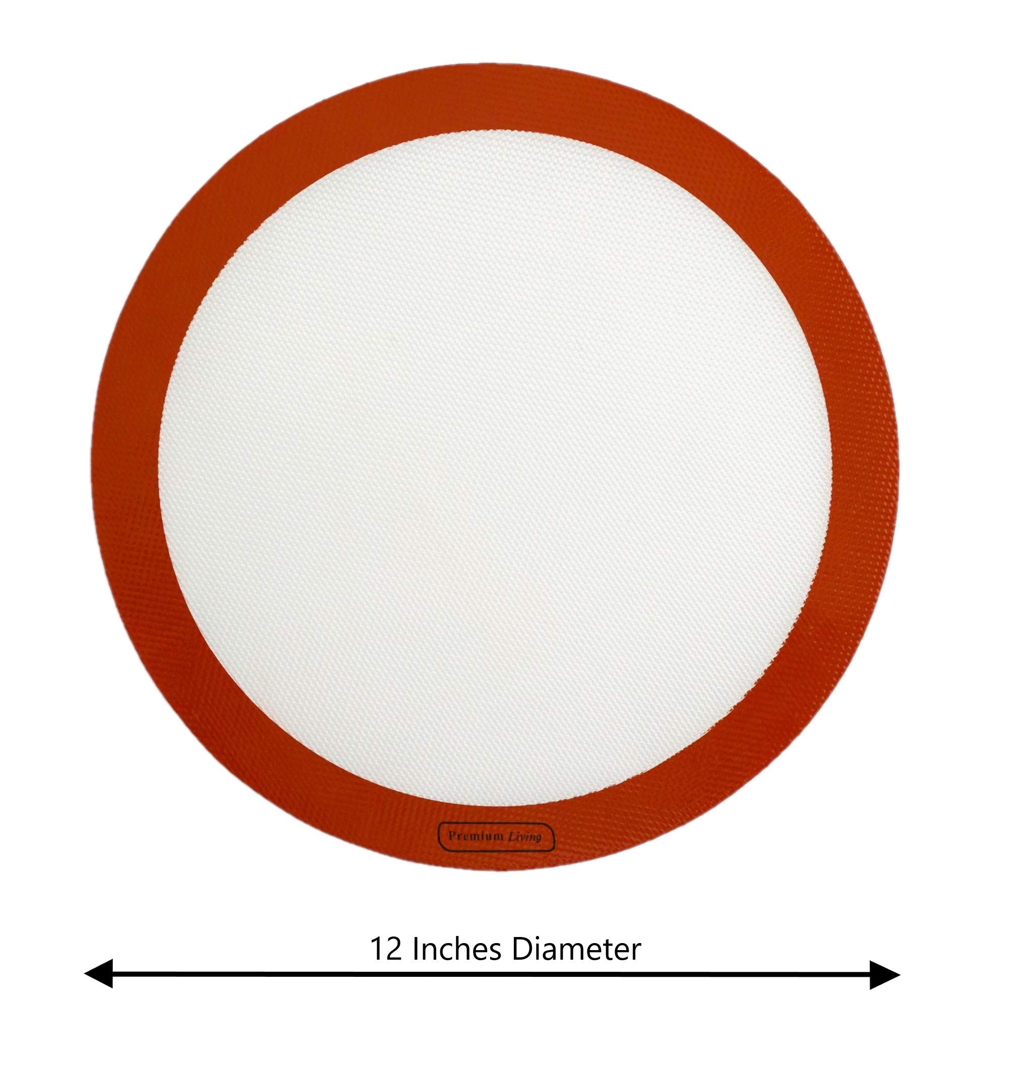 Premium Living Pizza Baking Silicone Mat 12'' Red (2, Red)