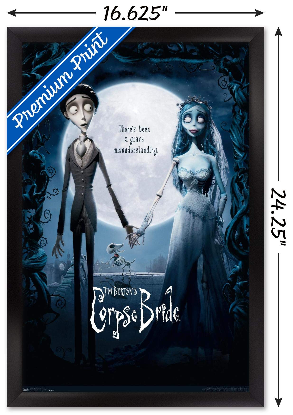 Trends International Tim Burton'S The Corpse Bride - One Sheet Wall Poster, 14.725'' X 22.375'', Black Framed Version