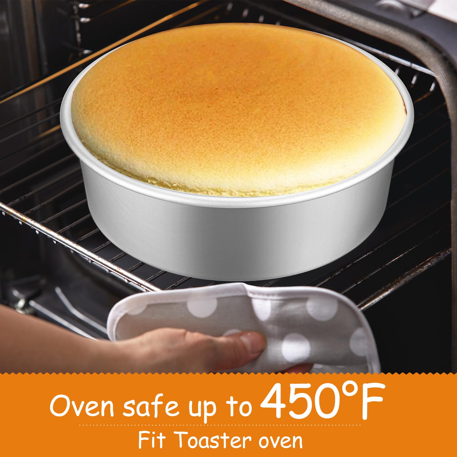 Mumufy 9 Pieces Round Cake Pans Aluminum Cake Pan Set Non Stick Small Cake Pans Sets Round Cheesecake Baking Pans For Home Party