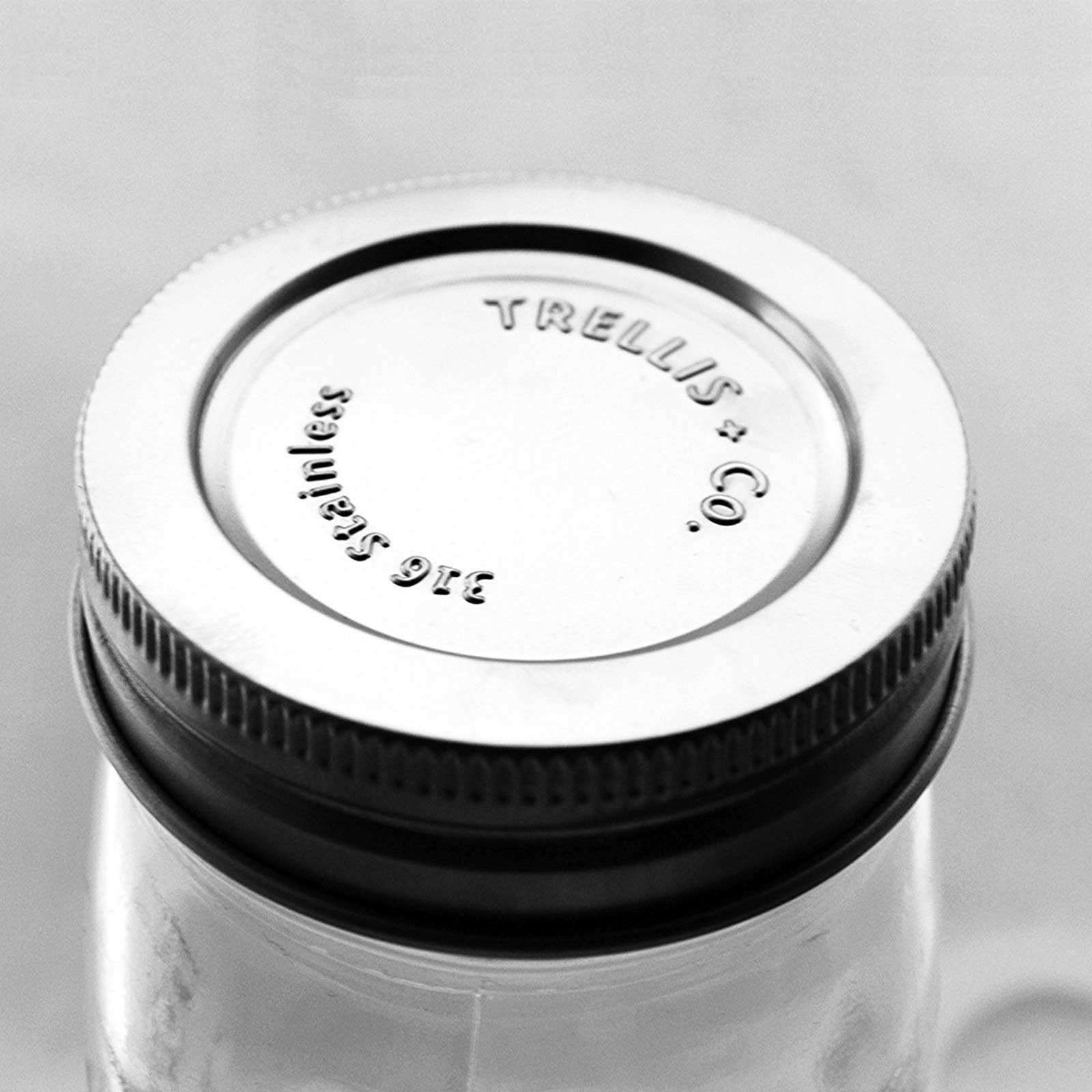 Trellis + Co. 316 Stainless Steel Wide Mouth Mason Jar Lids - 6 Pack - For Storage  Dry Goods  Pickling  Gifts - Durable & Rustproof - Mason Jar Tops
