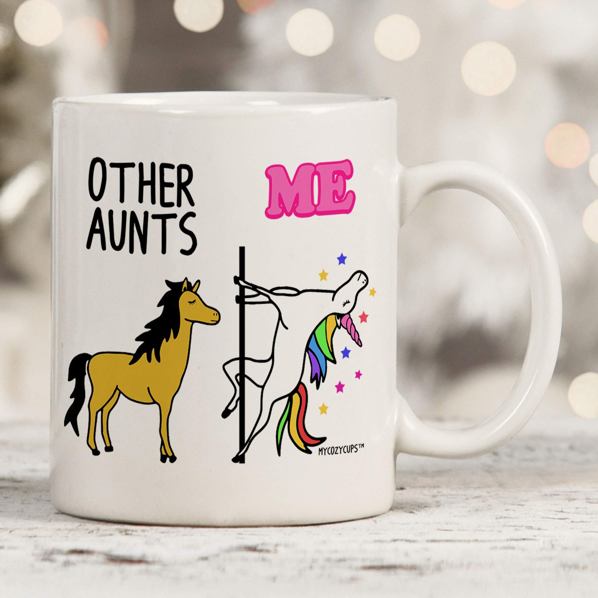 Other Aunts Me Unicorn Coffee Mug - 11oz Cup for Auntie, Sister, Favorite Aunticorn from Niece, Nephew - Birthday, Christmas, Ap
