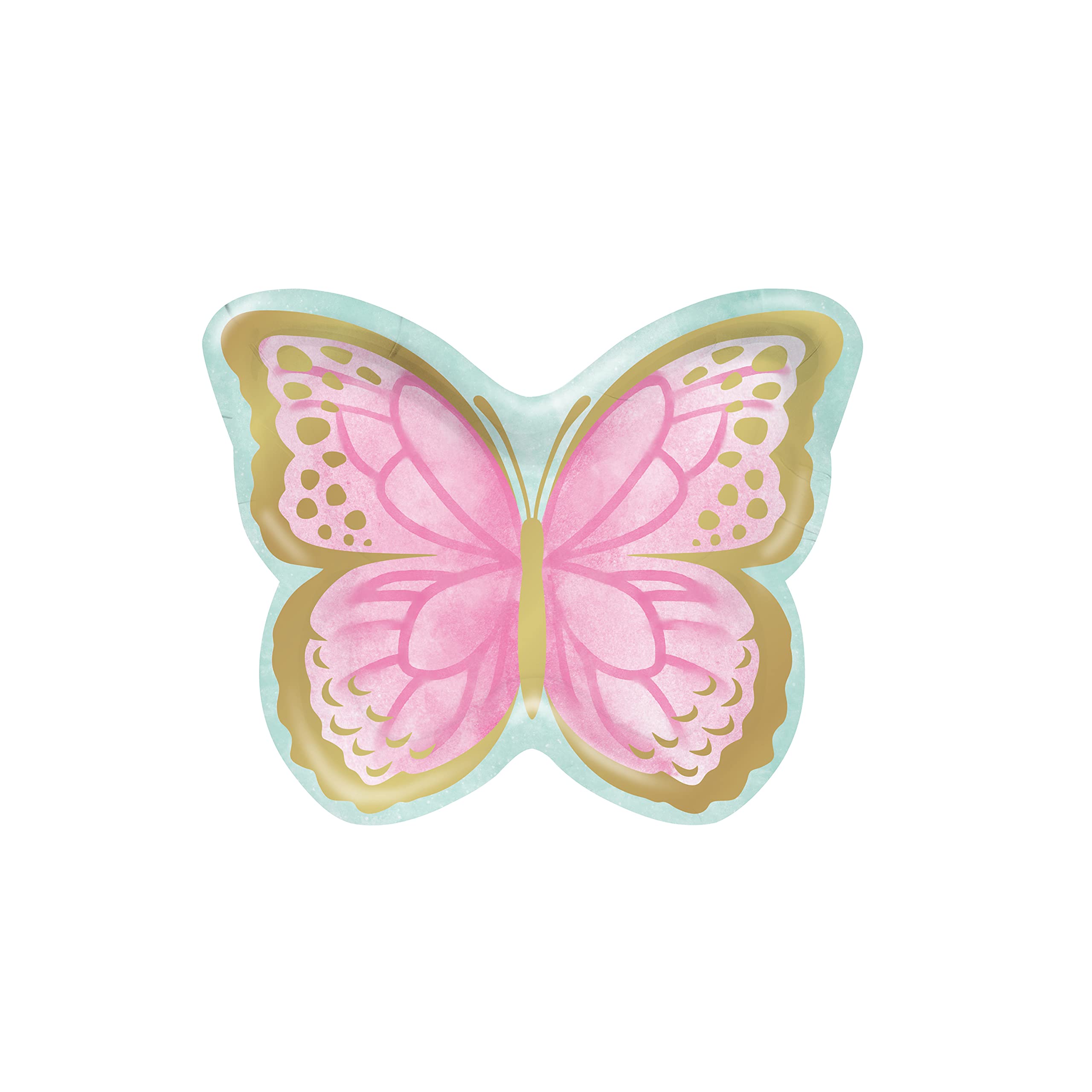 Creative Converting Golden Butterfly Shaped Paper Plates, 8 Ct