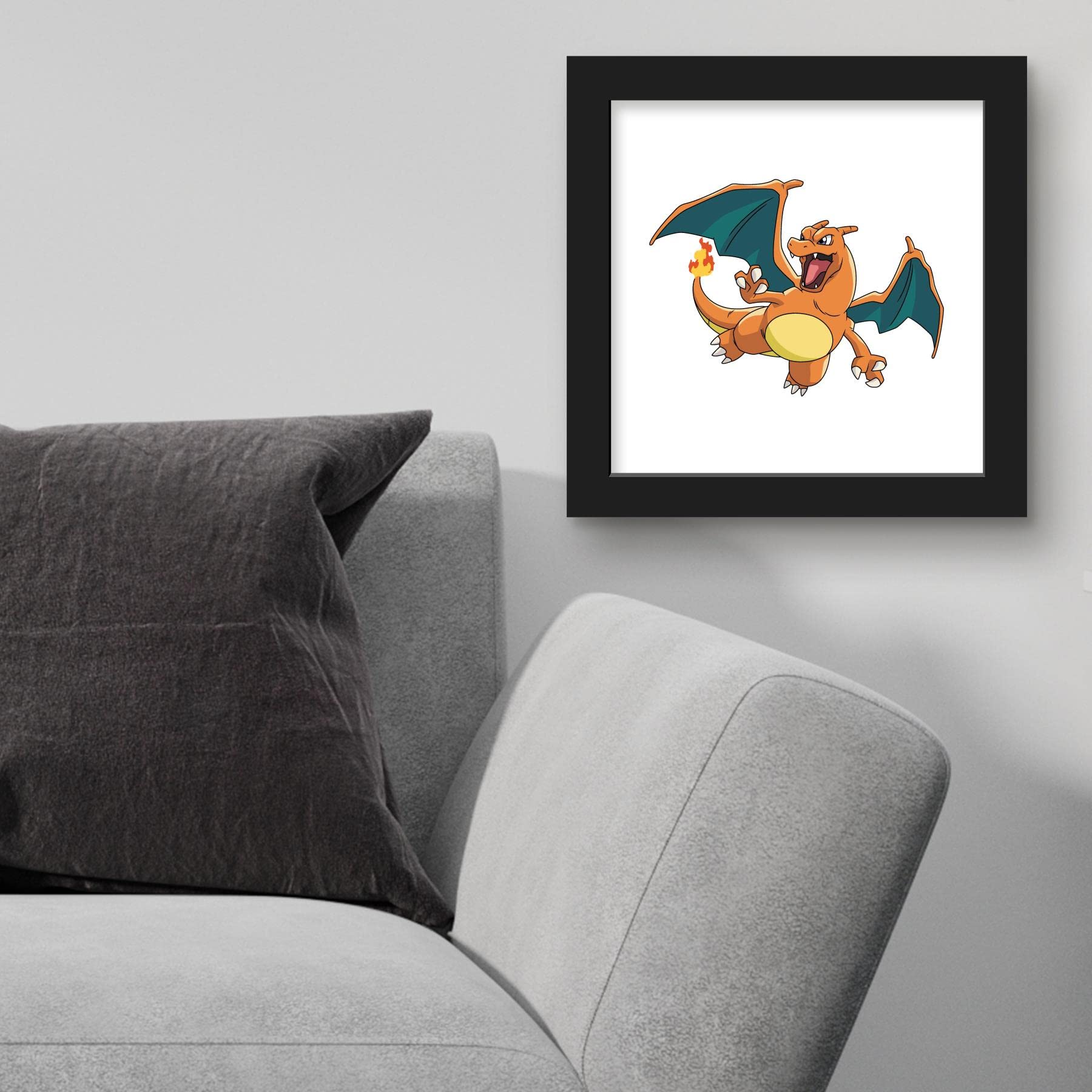 Trends International Gallery Pops Pokemon - Charizard Wall Art, Black Framed Version, 12'' X 12''