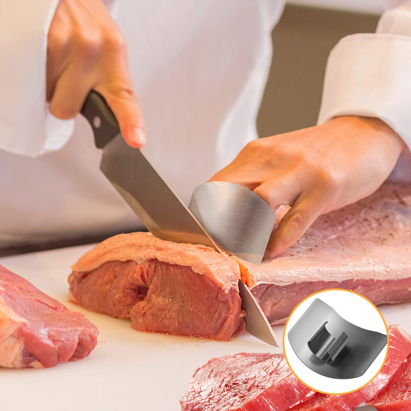 1Pcs Onion Holder Slicer, 2Pcs Finger Guard, Holder Slicer Vegetable For Onion, Tomato, Lemon, Meat, Onion Cutting Tool Stainles