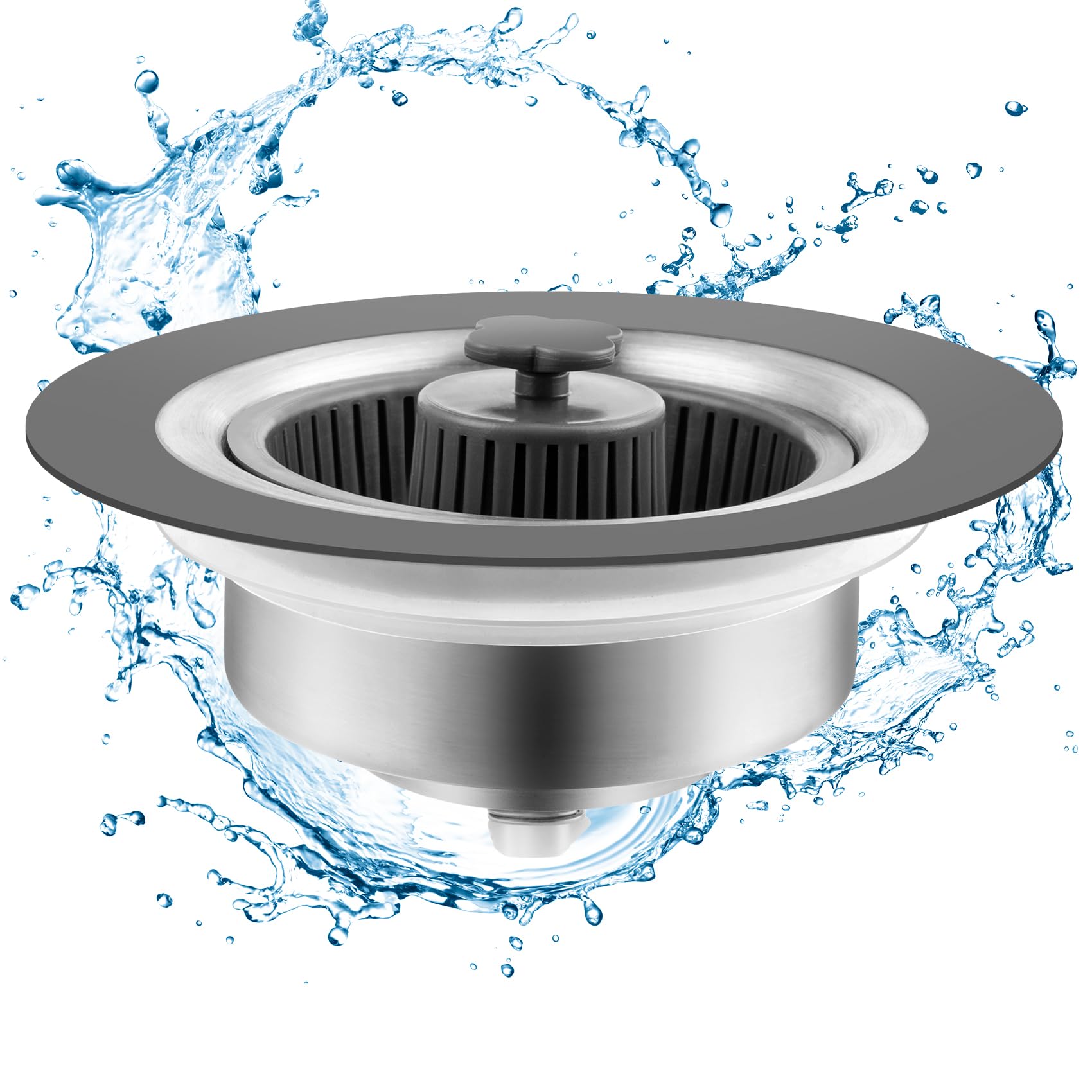 Drifop 3 In 1 Kitchen Sink Stopper And Strainer Combo, Pop Up Stainless Steel Kitchen Drain Strainer, Anti-Clogging Sink Straine