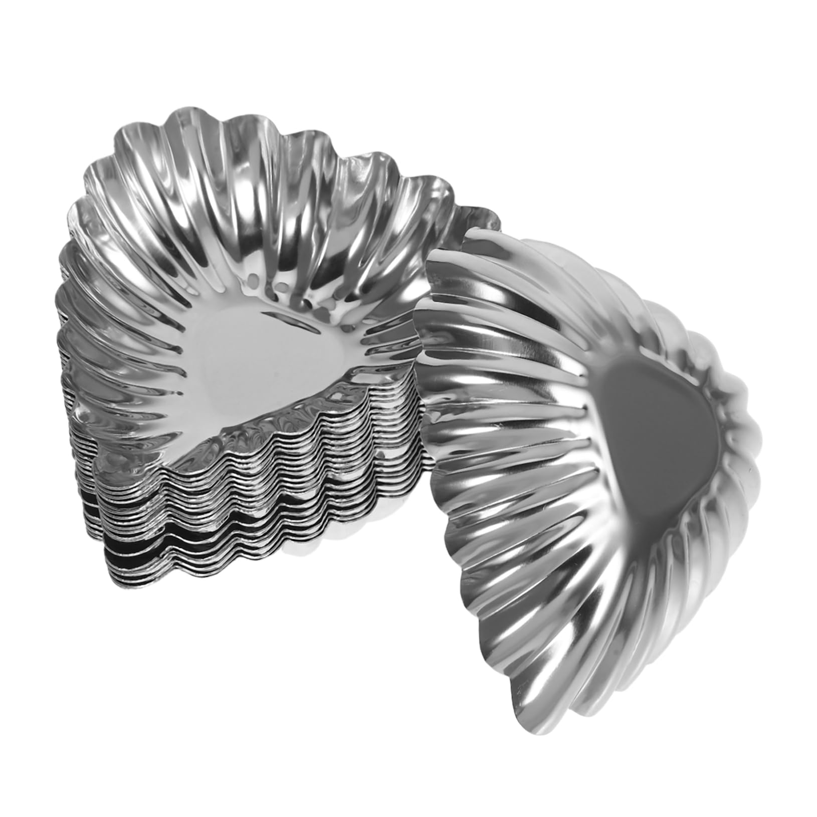 GRIRIW 20Pcs Stainless Steel Baking Tart Non Stick Egg Tart Cups for Muffins and Desserts Cookware for Kitchen Baking