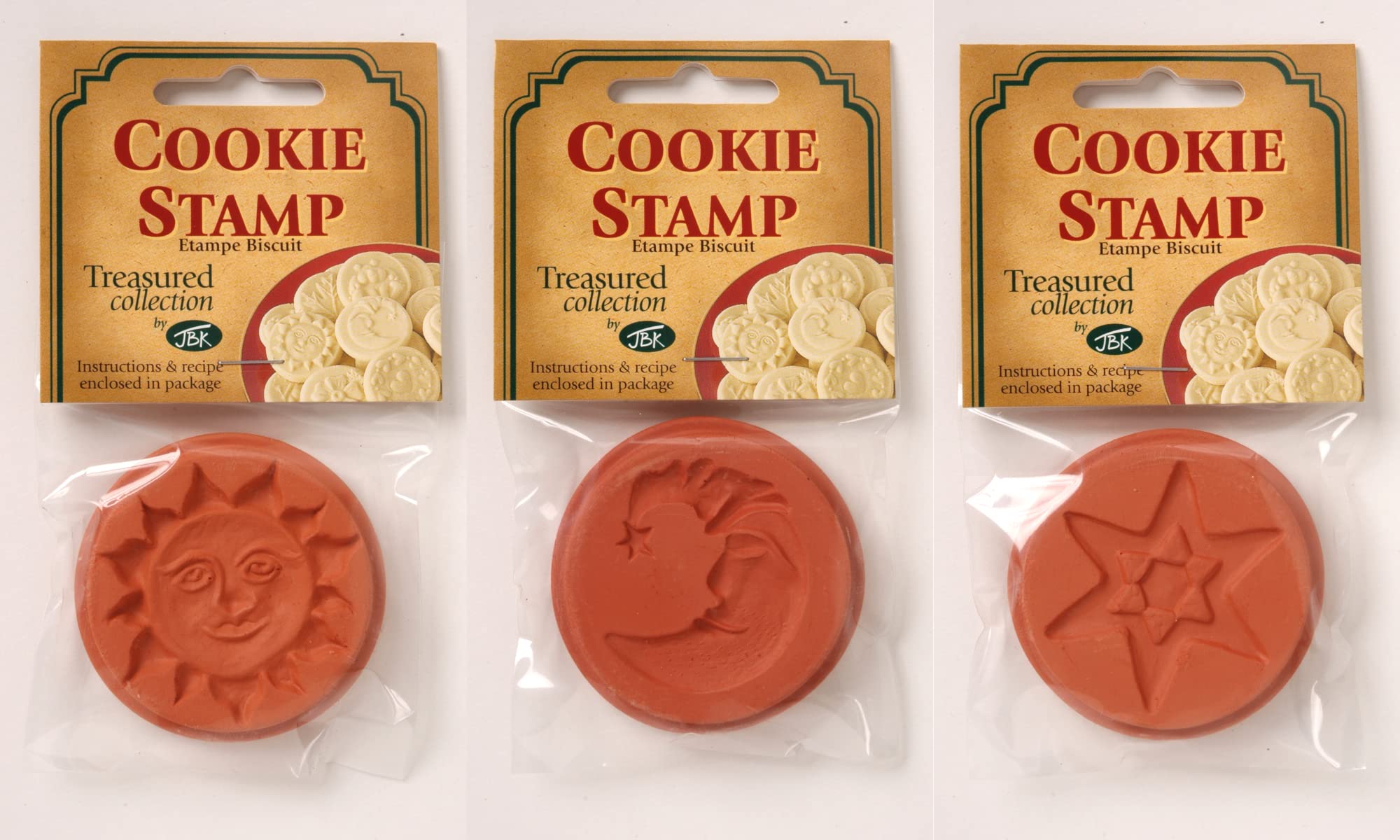 Jbk Pottery Terra Cotta Cookie Stamps (3 Piece Sky Set)