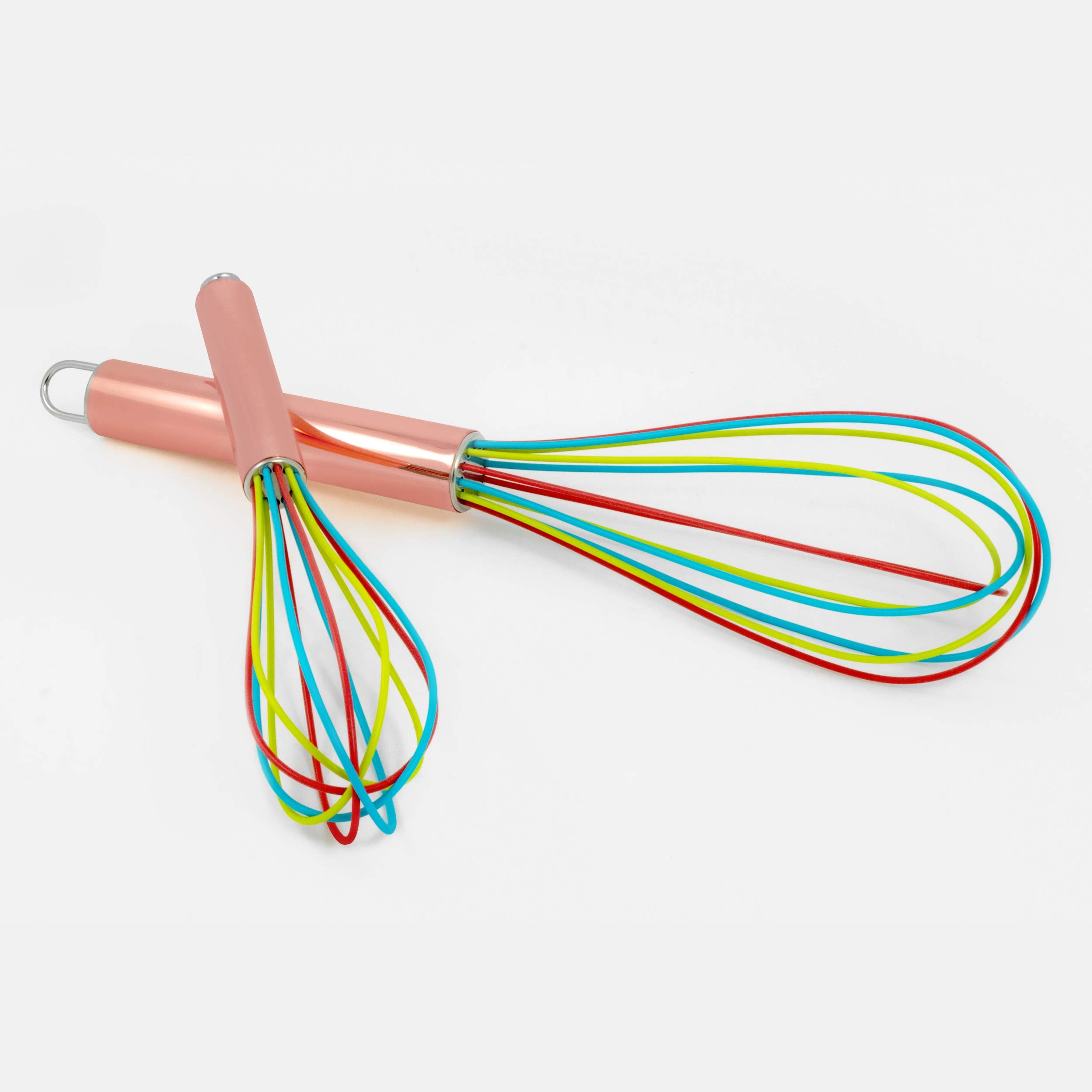 Excelsteel - 230 Excelsteel Perfect Durable Gift For Mixing Easy To Clean Up Silicone Tri-Color Whisk, 8'', Rose Gold
